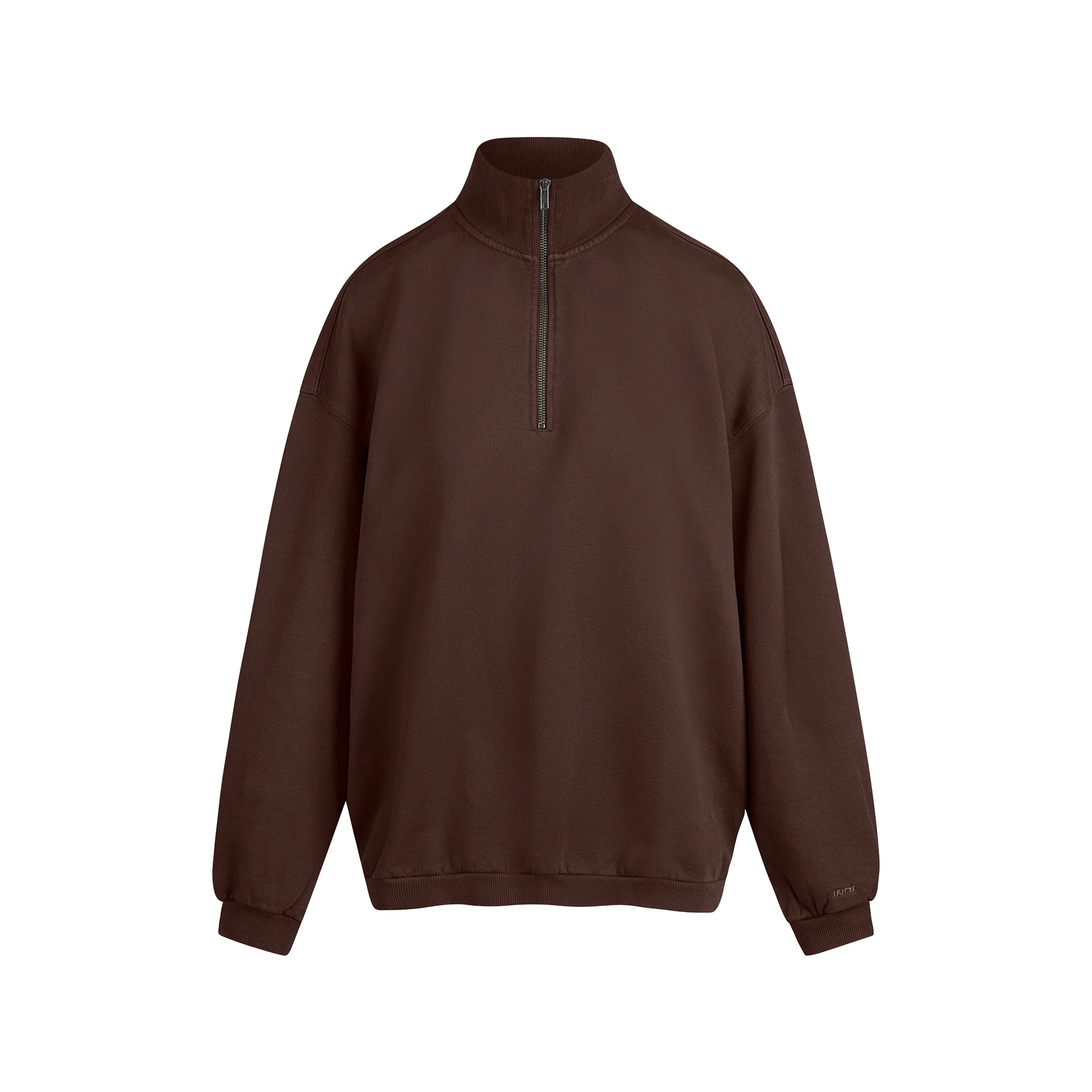 BOYFRIEND FLEECE OVERSIZED HALF ZIP | ESPRESSO - Image 6