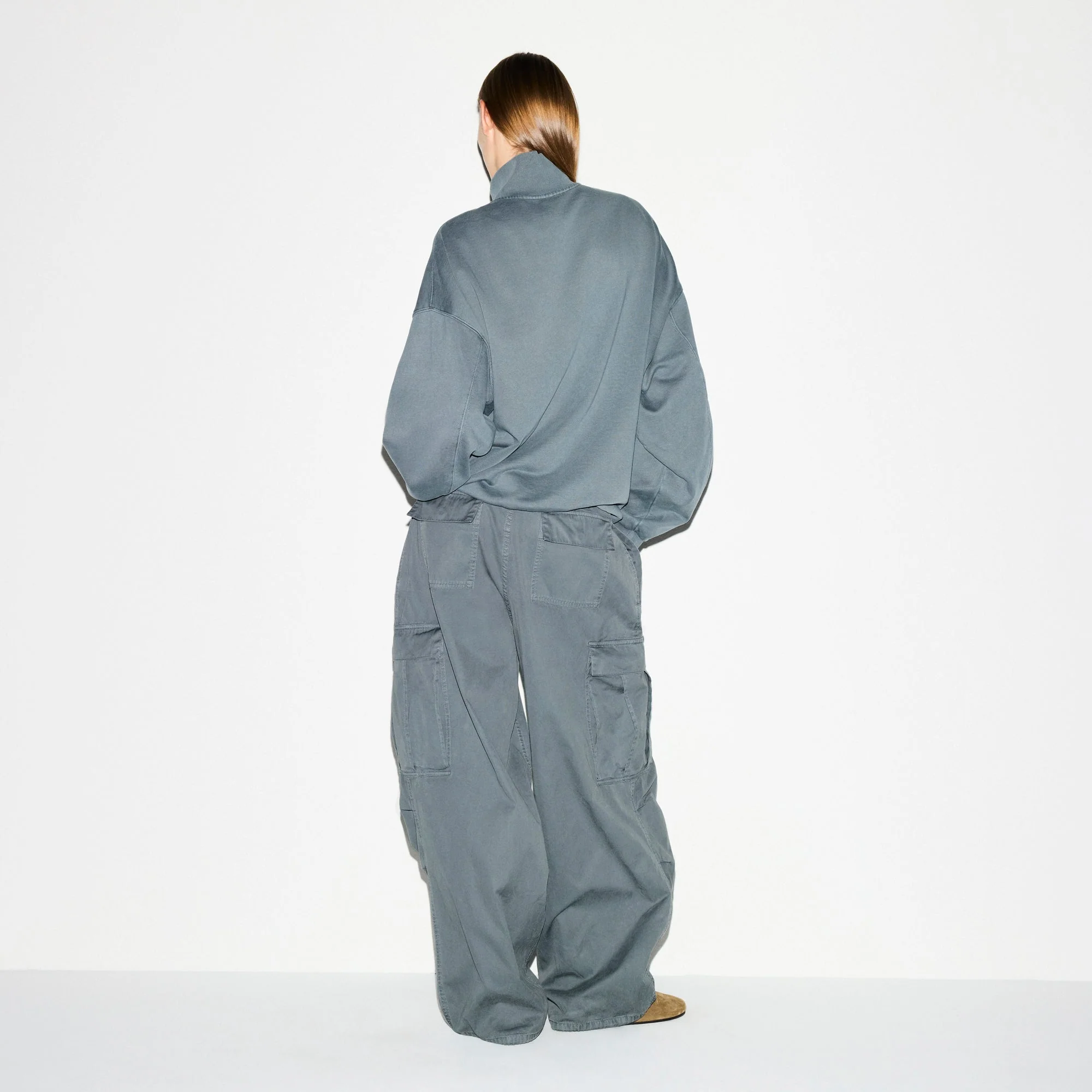BOYFRIEND FLEECE OVERSIZED HALF ZIP | ZIRCON - Image 3