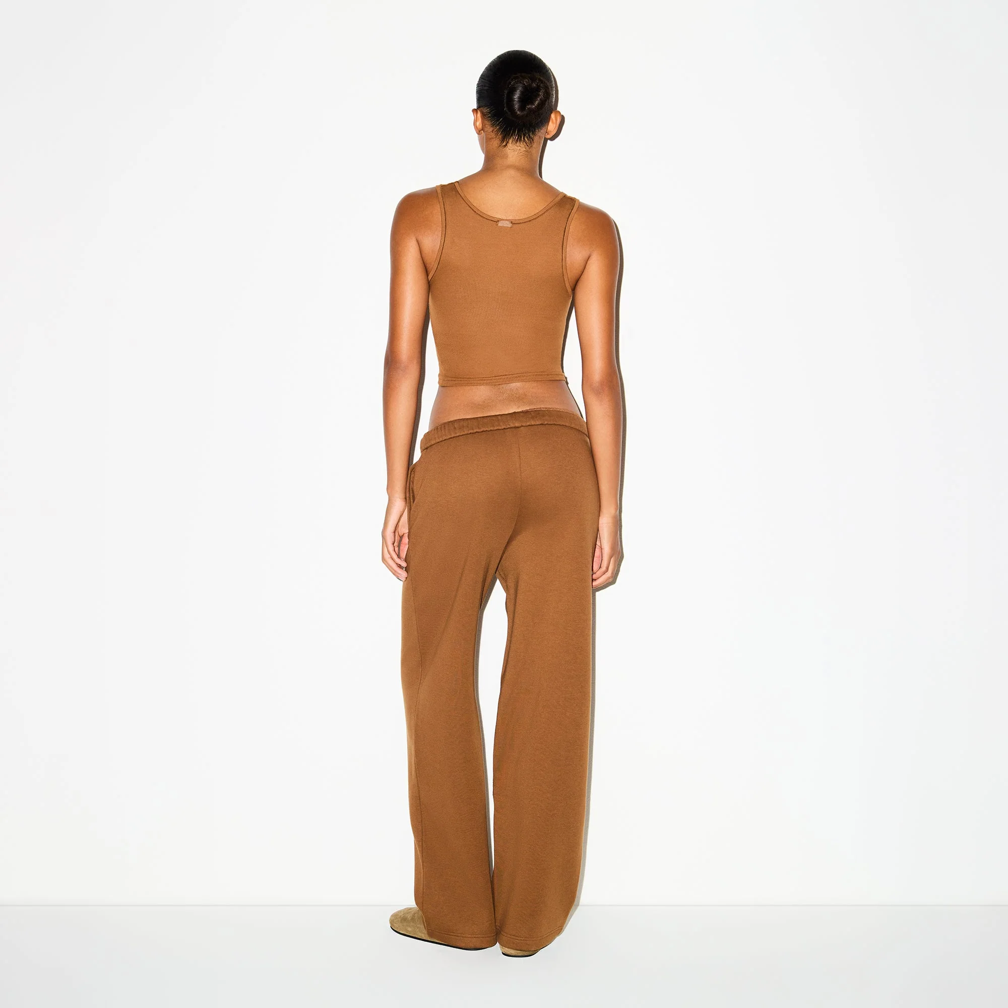 COTTON FLEECE CLASSIC STRAIGHT LEG PANT | BISON - Image 4