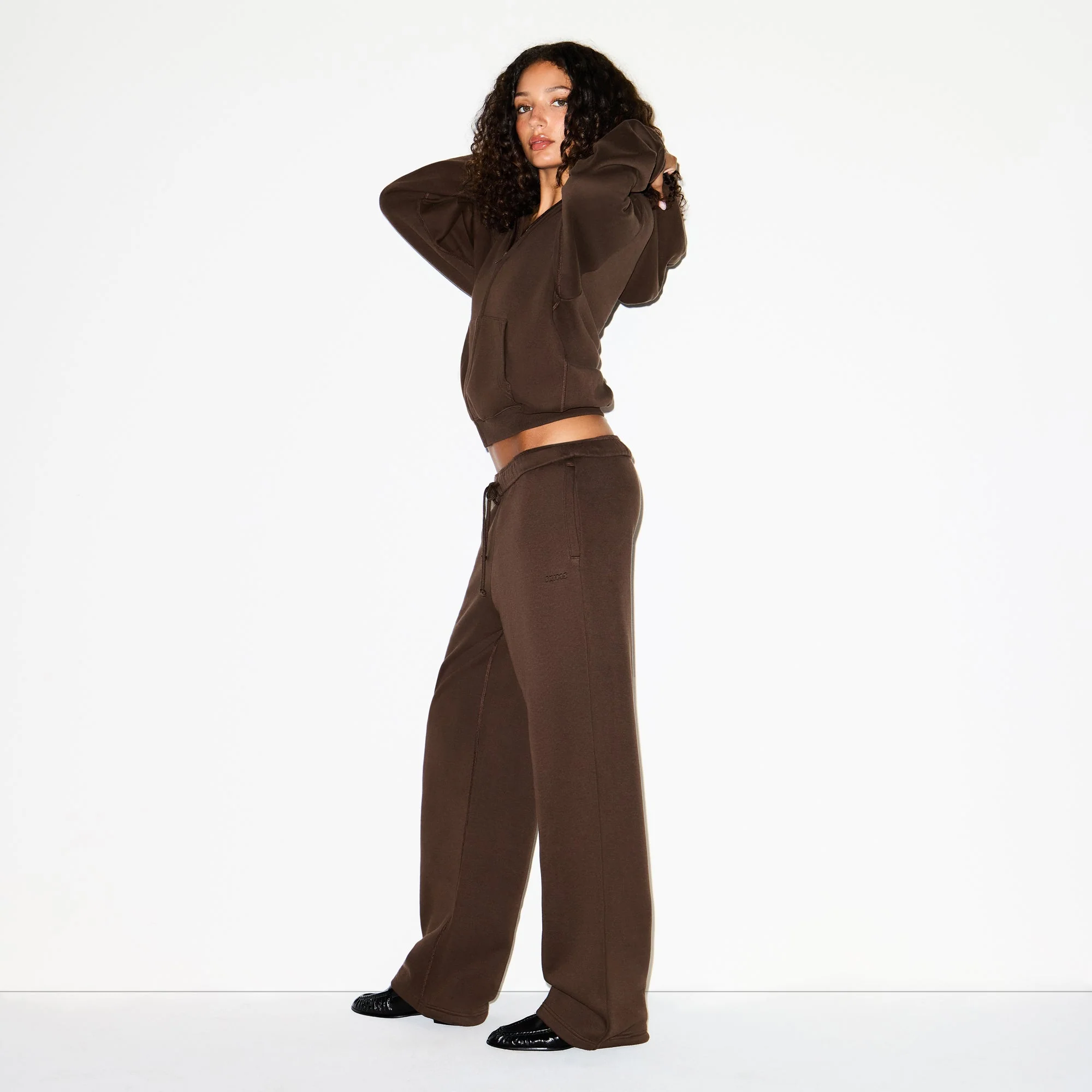 COTTON FLEECE CLASSIC STRAIGHT LEG PANT | DARK SEPIA - Image 3