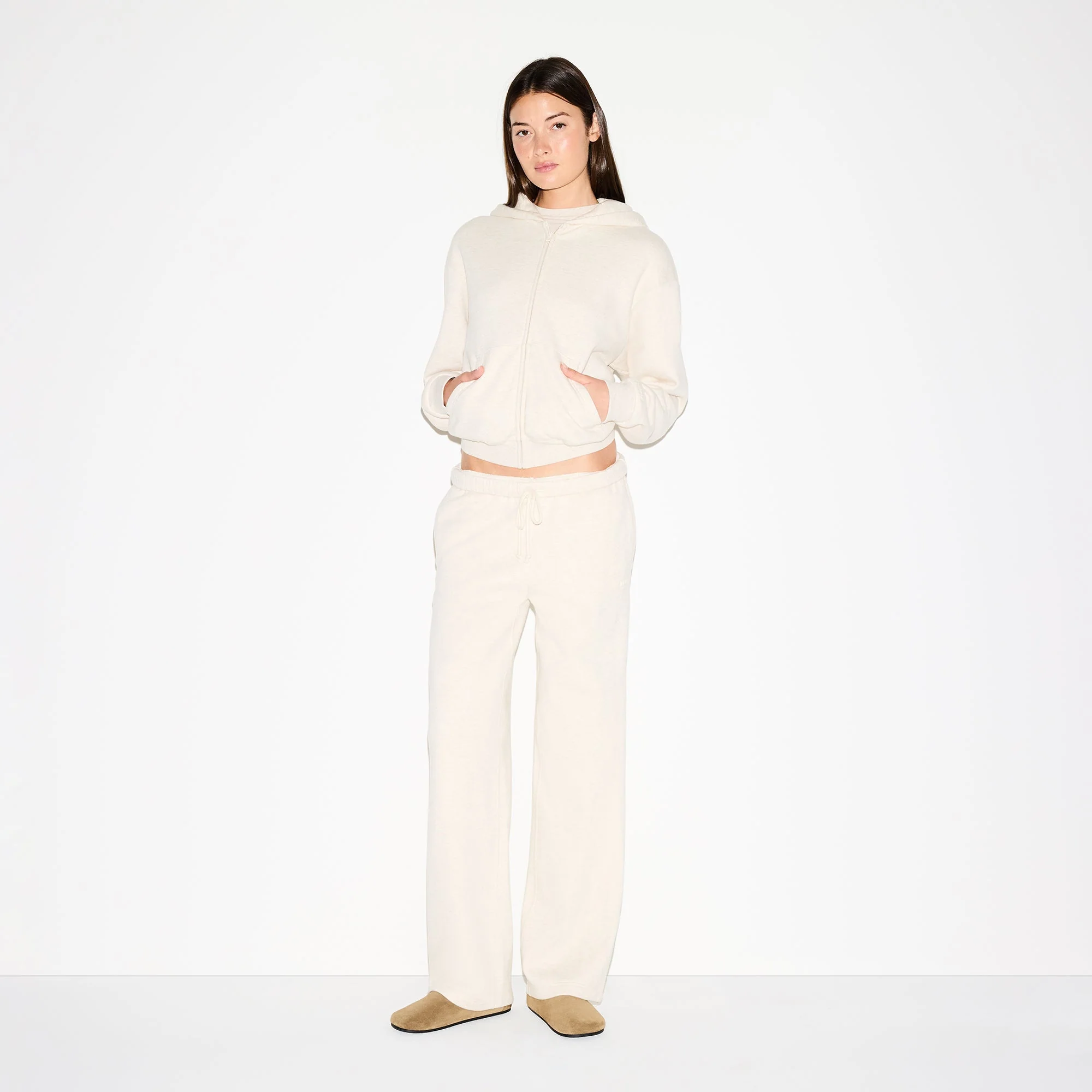COTTON FLEECE CLASSIC STRAIGHT LEG PANT | OATMEAL HEATHER - Image 3