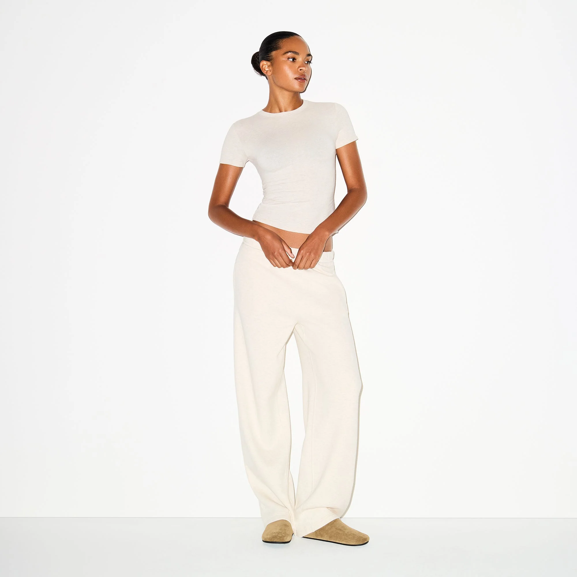 COTTON FLEECE CLASSIC STRAIGHT LEG PANT | OATMEAL HEATHER - Image 4