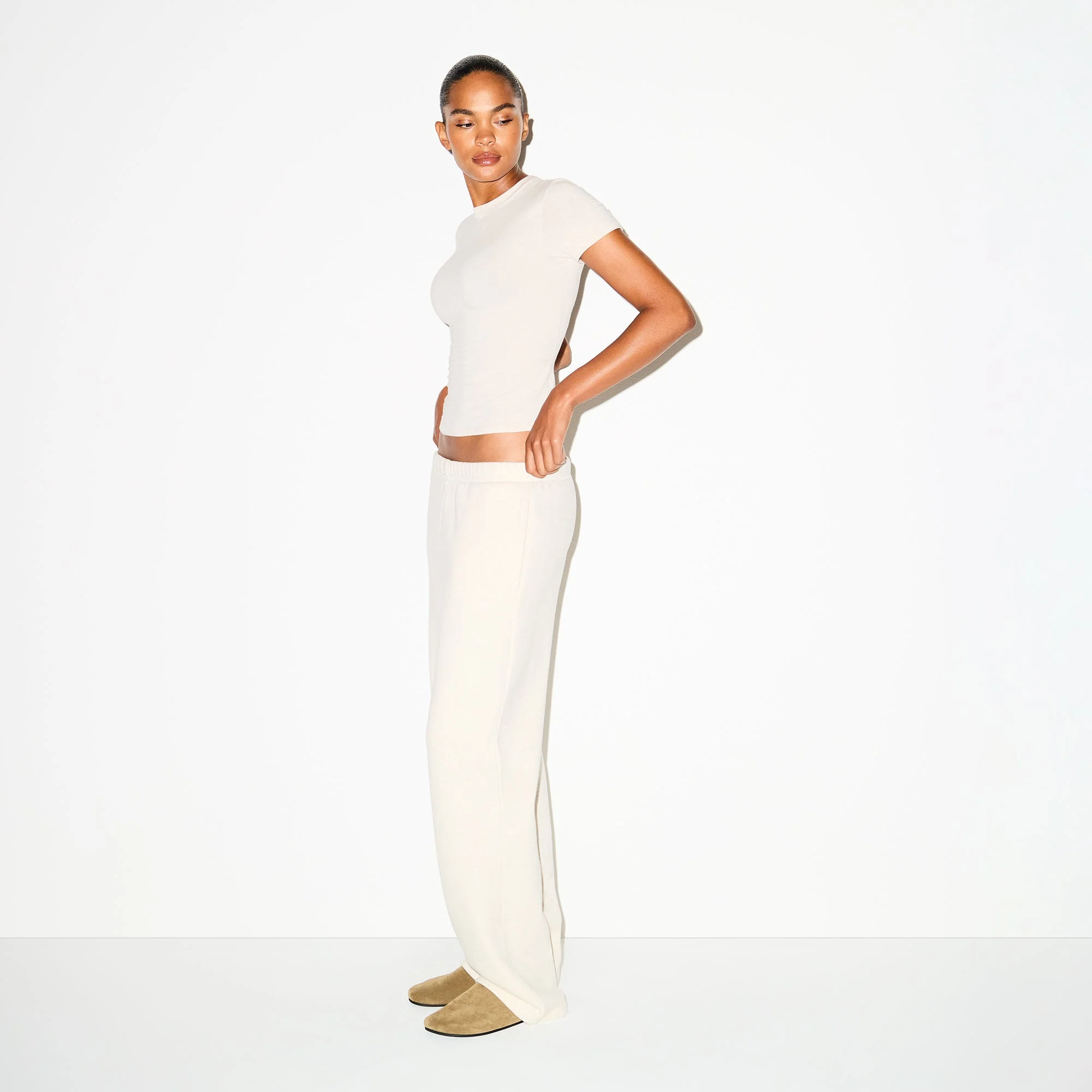 COTTON FLEECE CLASSIC STRAIGHT LEG PANT | OATMEAL HEATHER - Image 5