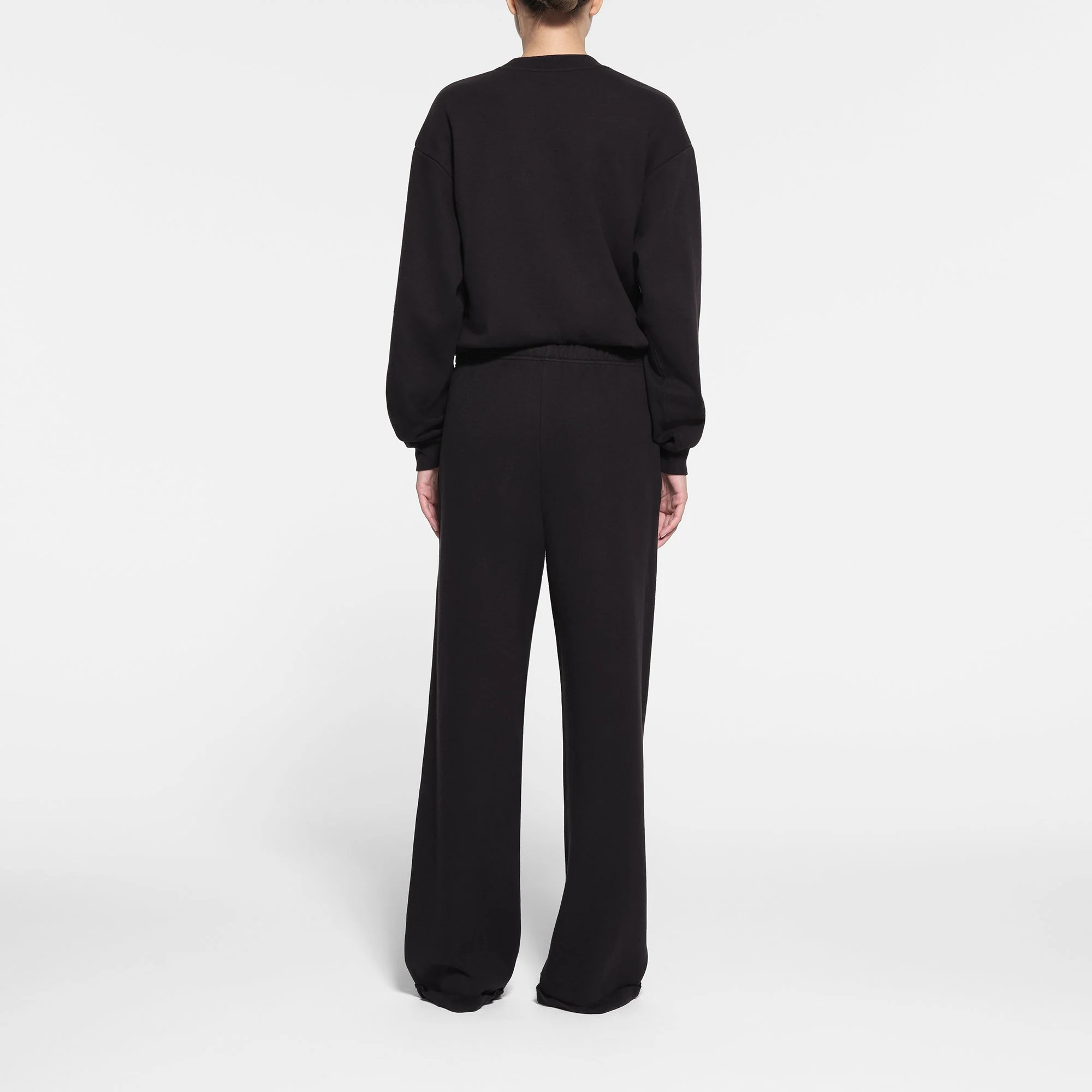 COTTON FLEECE STRAIGHT LEG PANT | ONYX - Image 3