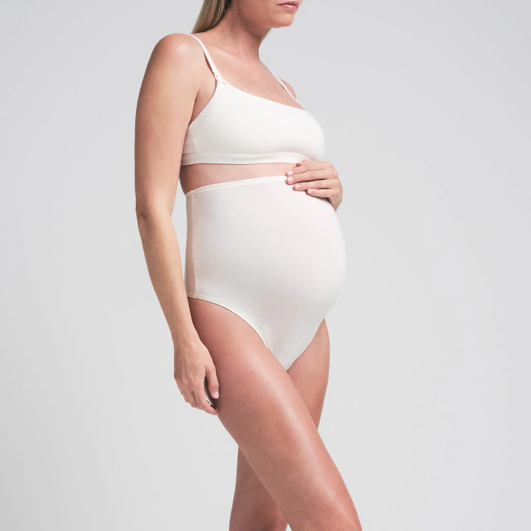 COTTON JERSEY MATERNITY HIGH-WAISTED THONG | MARBLE - Image 2