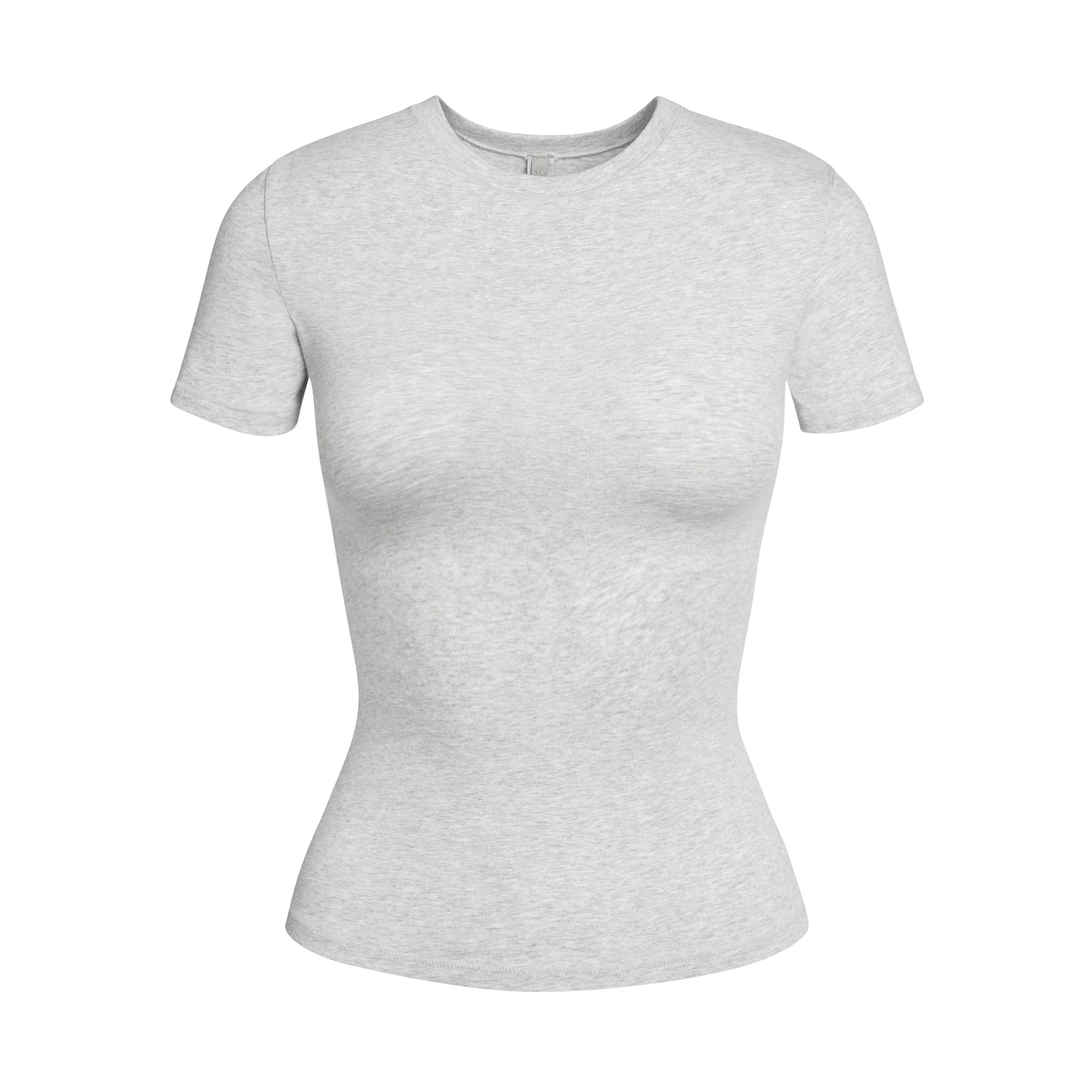 COTTON JERSEY T-SHIRT | LIGHT HEATHER GREY - Image 6