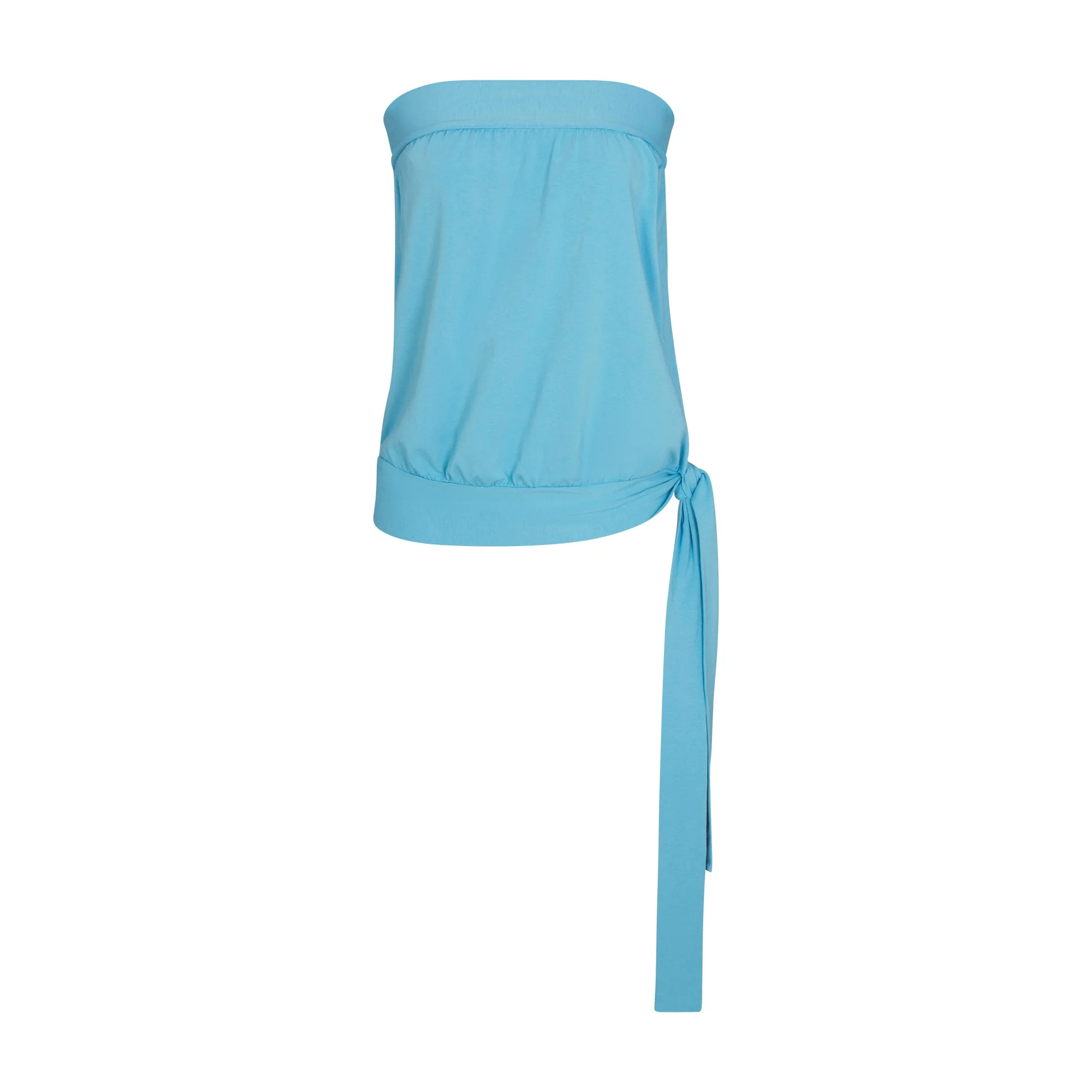 COTTON JERSEY TIE SIDE TUBE TOP | WATER - Image 4