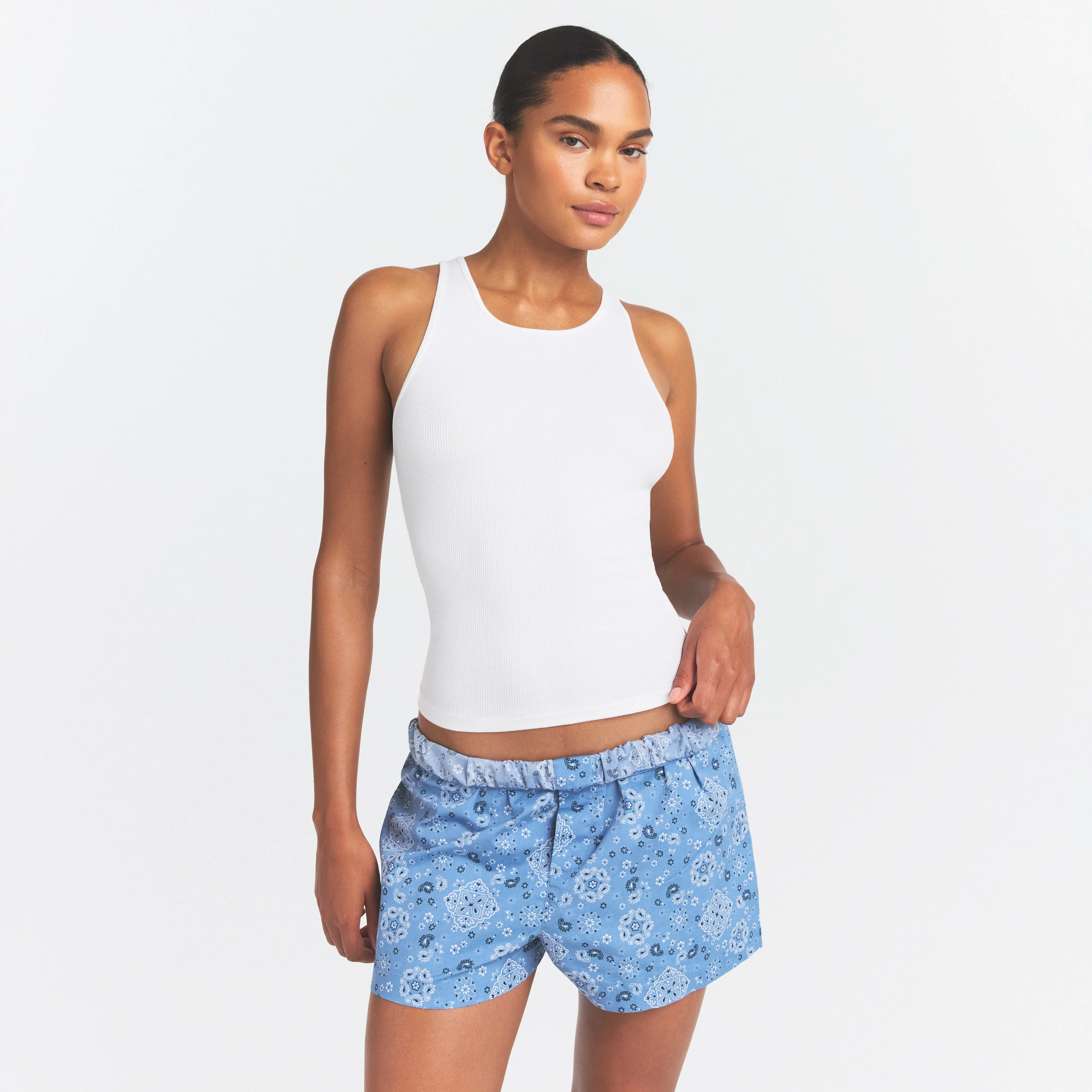 COTTON POPLIN BOXER SLEEP SET | ARCTIC SNOW BANDANA - Image 2