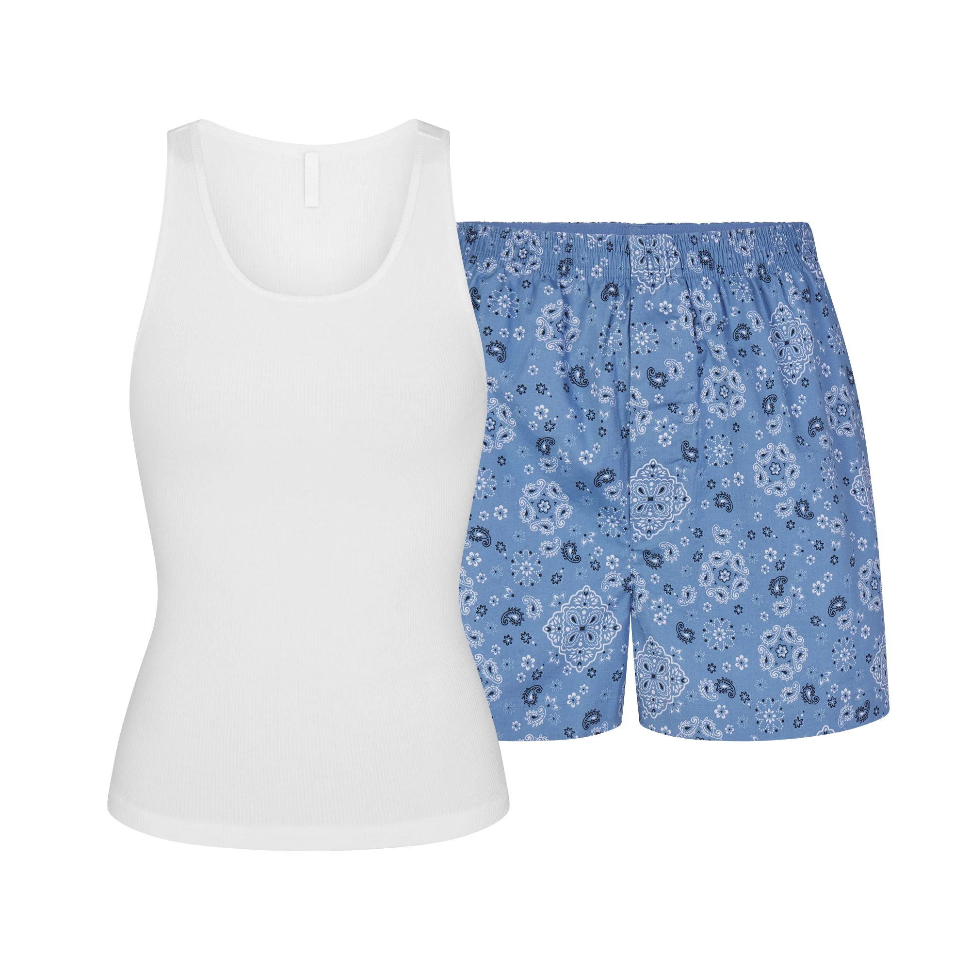 COTTON POPLIN BOXER SLEEP SET | ARCTIC SNOW BANDANA - Image 6