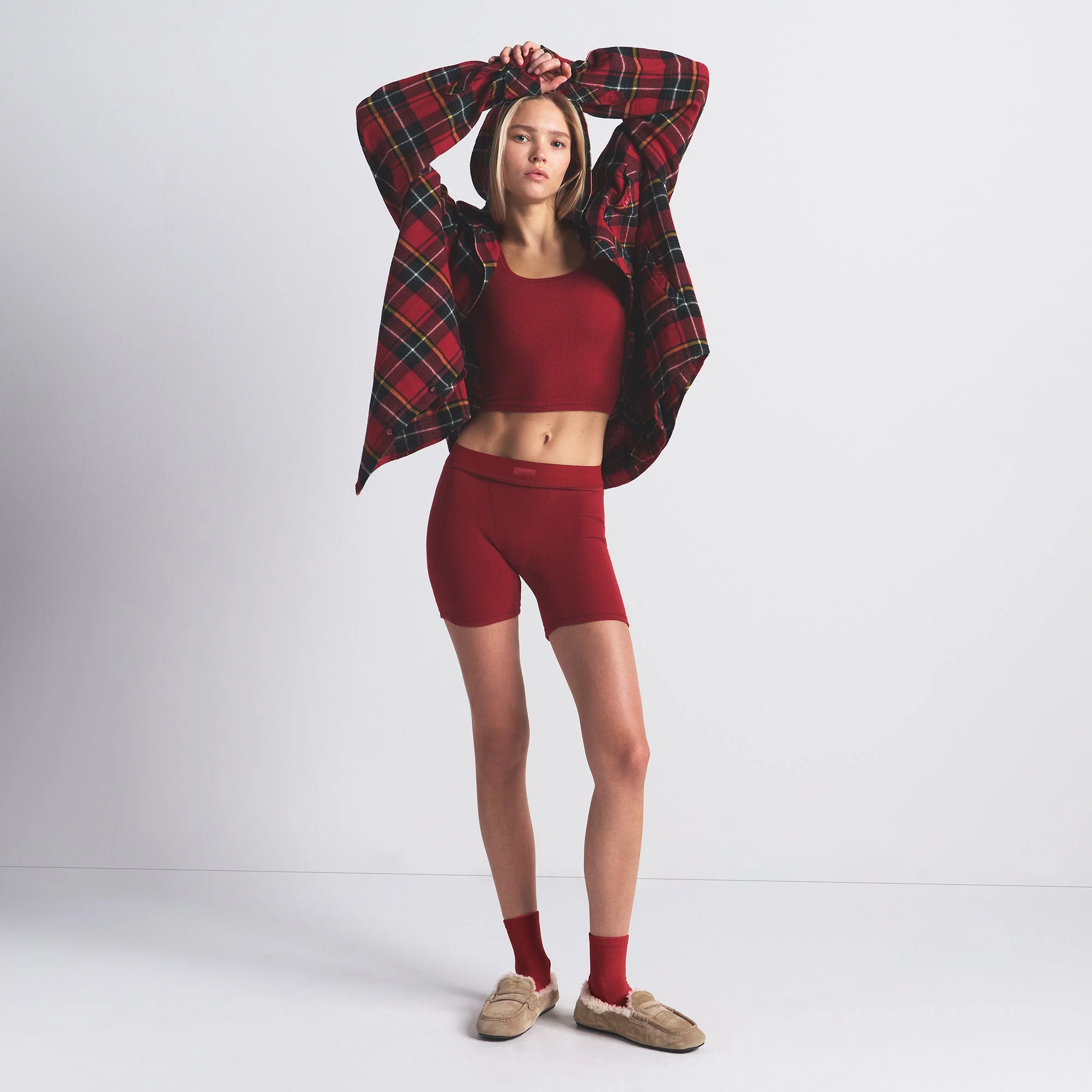 COTTON RIB BOXER | BRICK - Image 4
