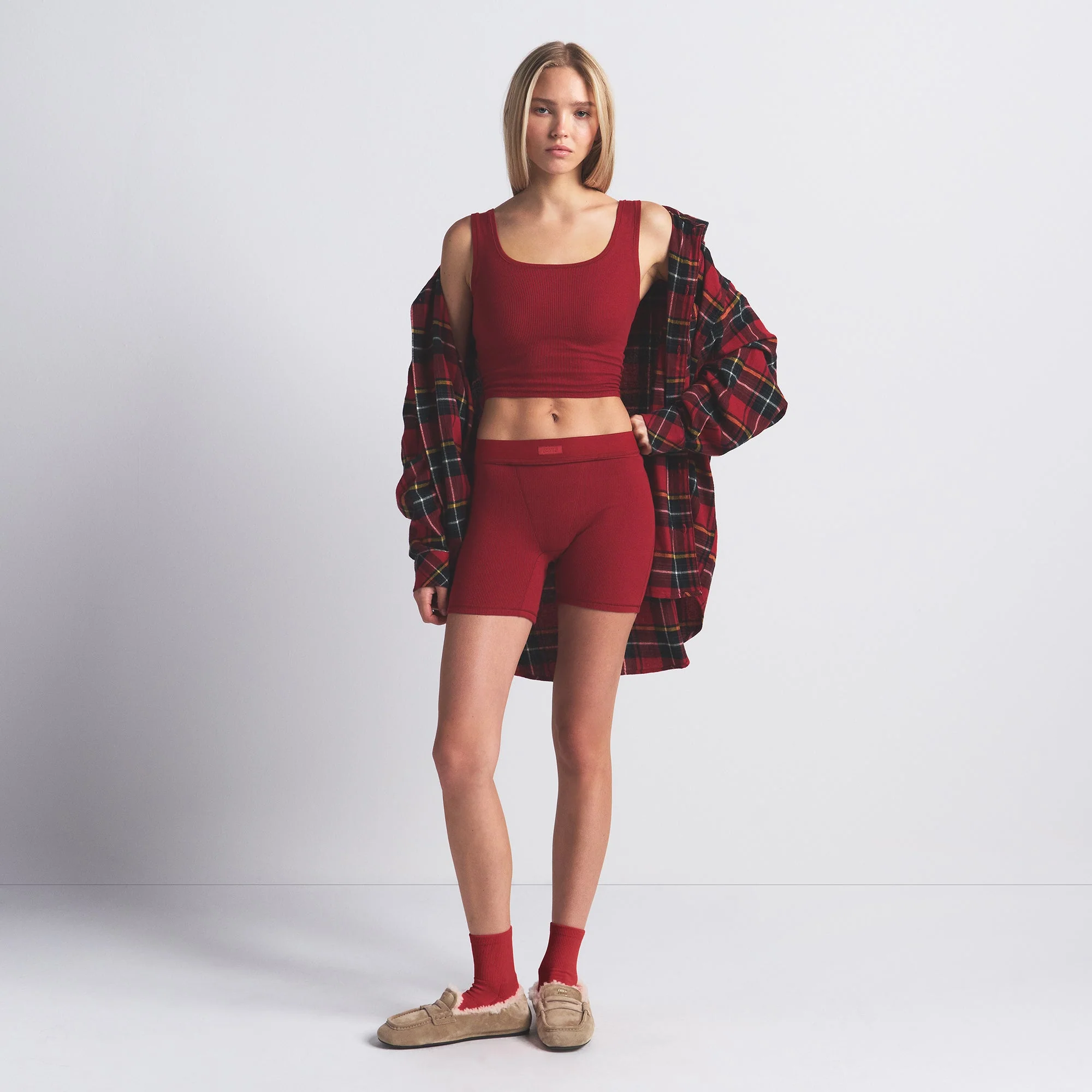 COTTON RIB BOXER | BRICK - Image 5