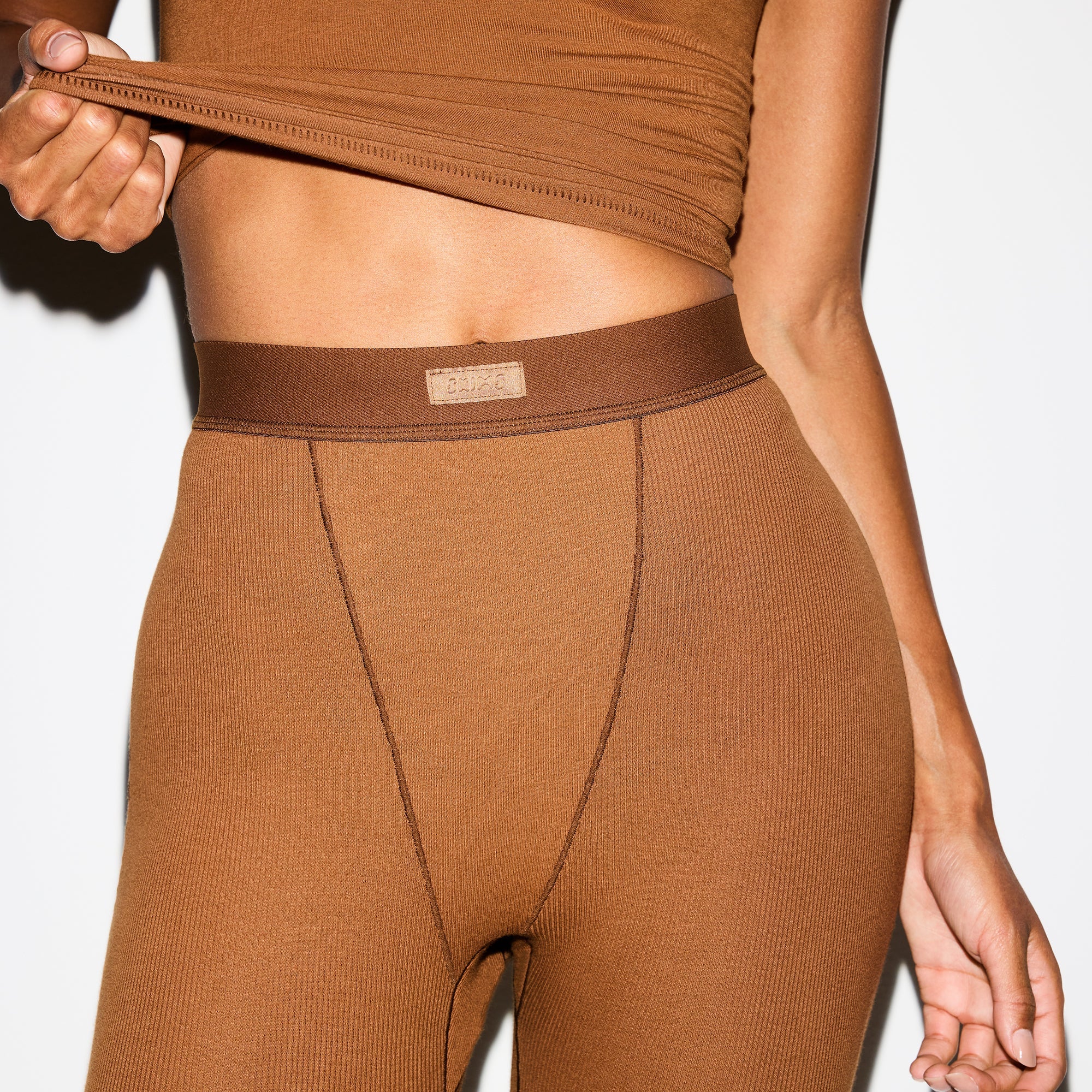 COTTON RIB LEGGING | CHAI - Image 2