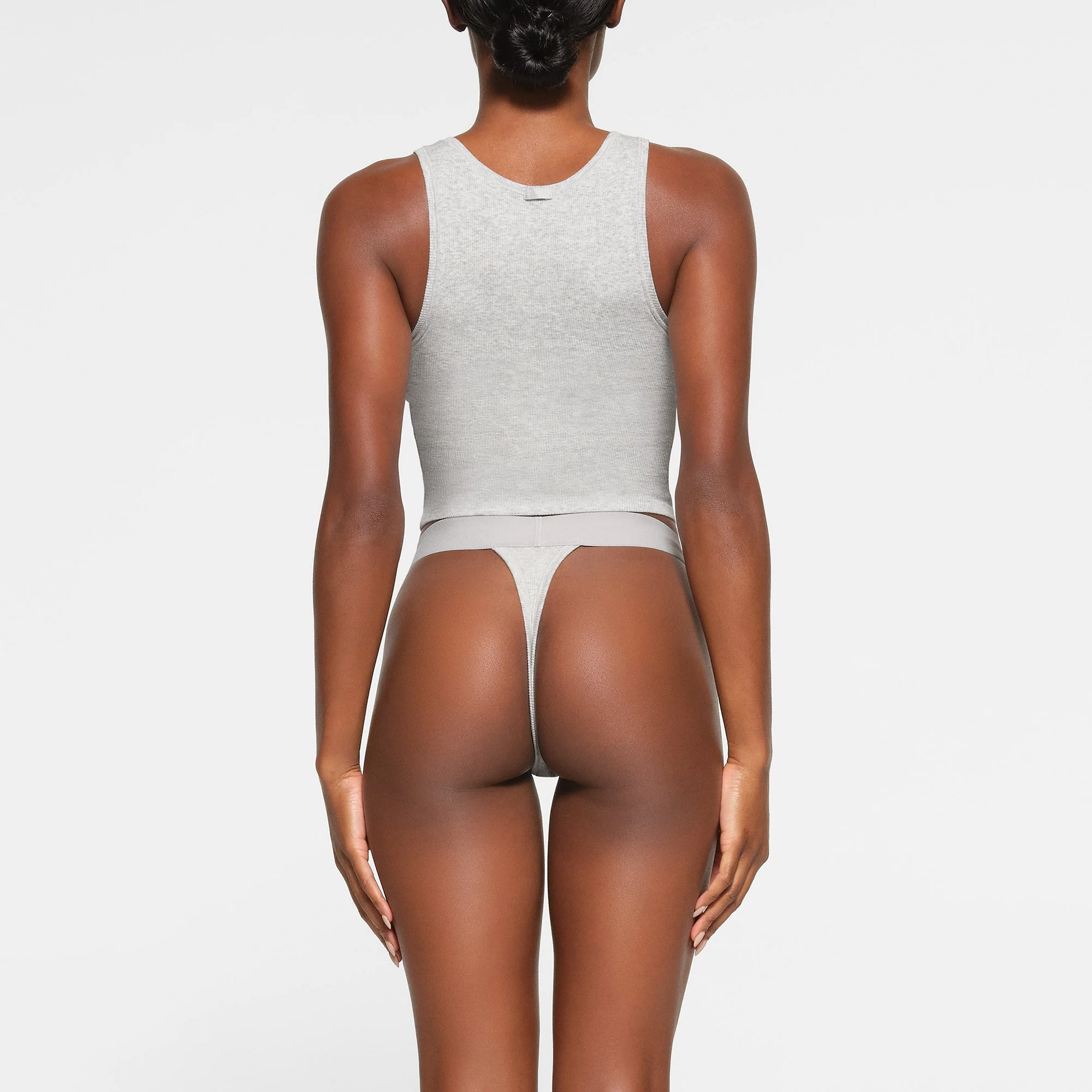 COTTON RIB TANK | LIGHT HEATHER GREY - Image 3
