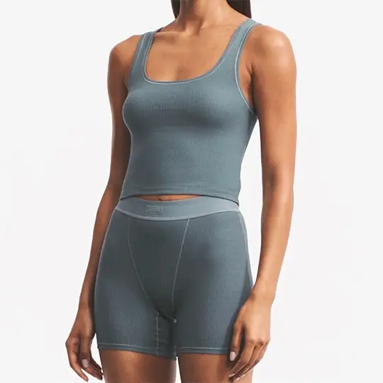 COTTON RIB TANK | LIGHT HEATHER GREY - Image 4