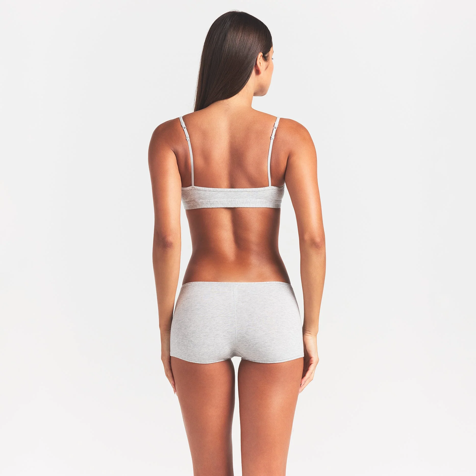 EVERYDAY COTTON SCOOP BRALETTE | LIGHT HEATHER GREY - Image 3