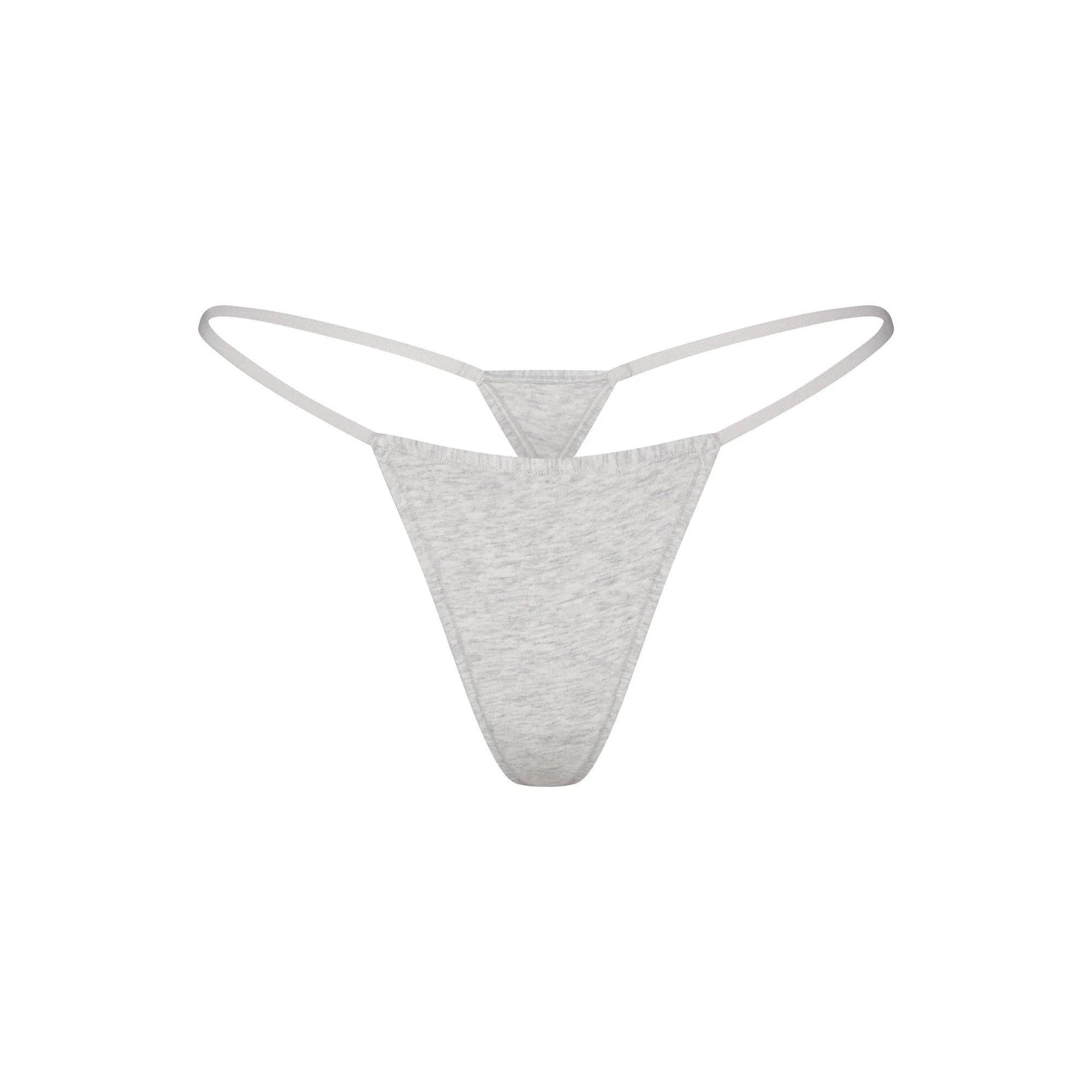 EVERYDAY COTTON STRING THONG | LIGHT HEATHER GREY - Image 5
