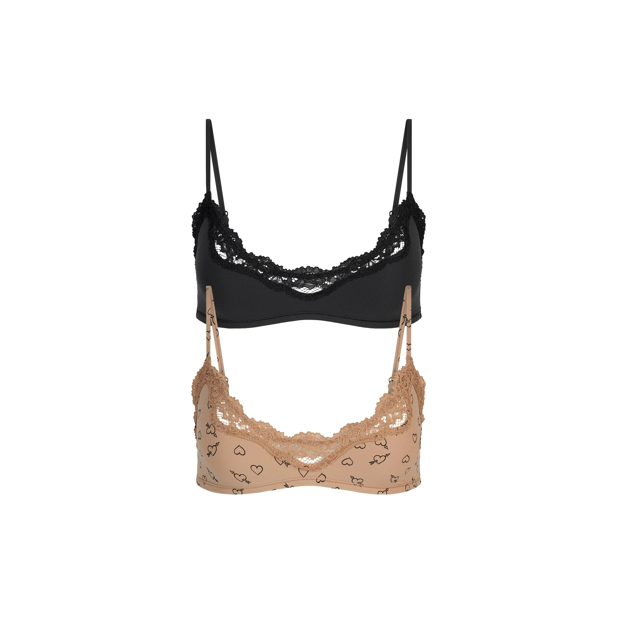 FITS EVERYBODY LACE SCOOP BRALETTE 2-PACK | ONYX AND SKETCHED HEARTS - Image 6