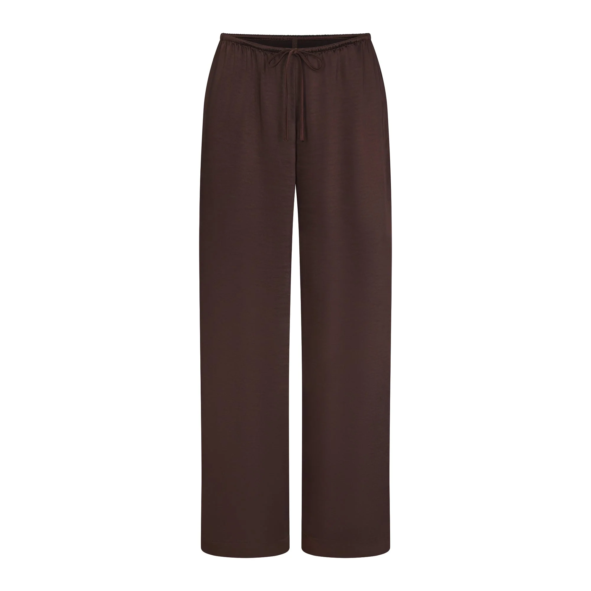 LIGHTWEIGHT SATIN STRAIGHT LEG PANT | ESPRESSO - Image 6