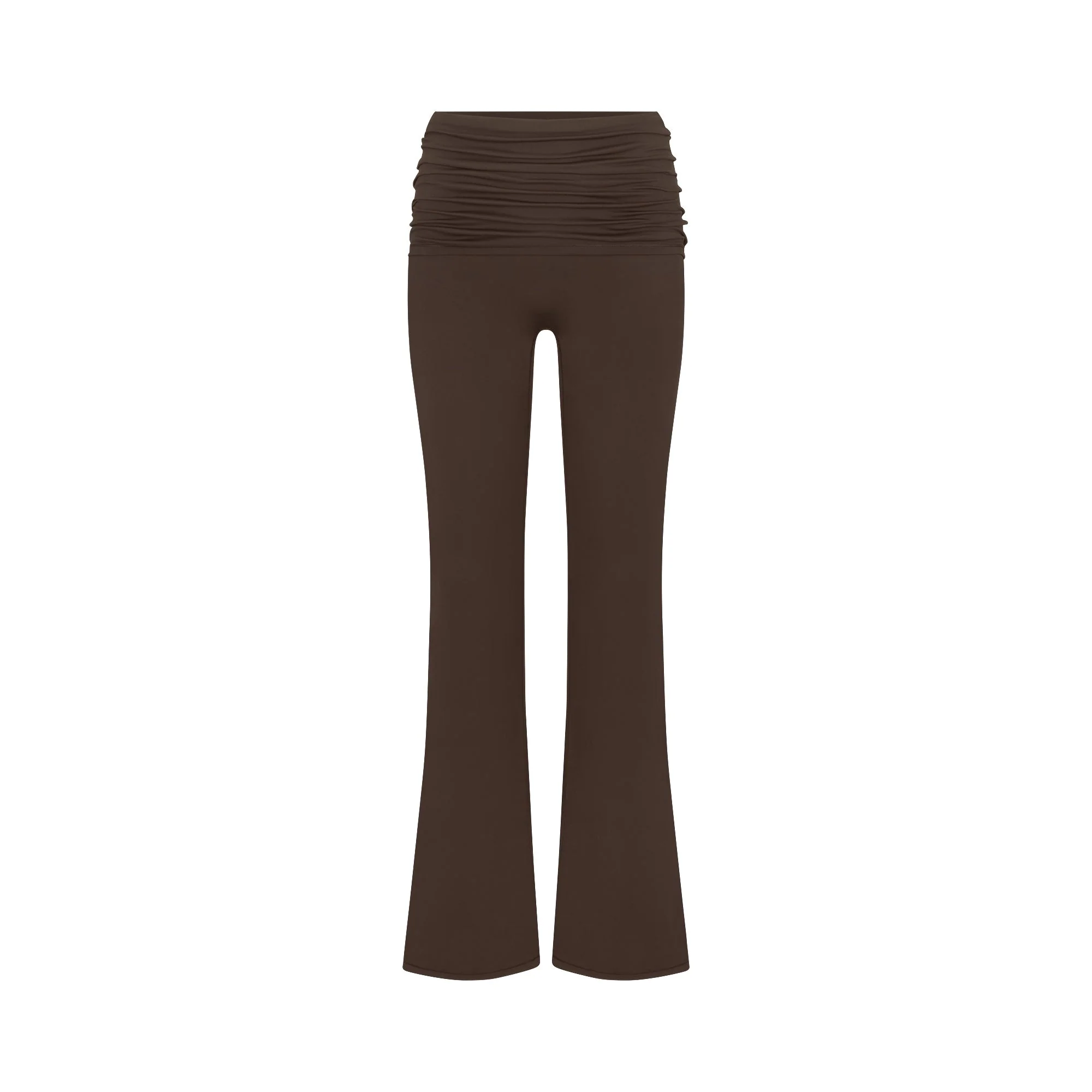 NikeSKIMS MATTE FOLDOVER WB SLIM FLARE 33 INCH LEGGING | DARK SEPIA - Image 6
