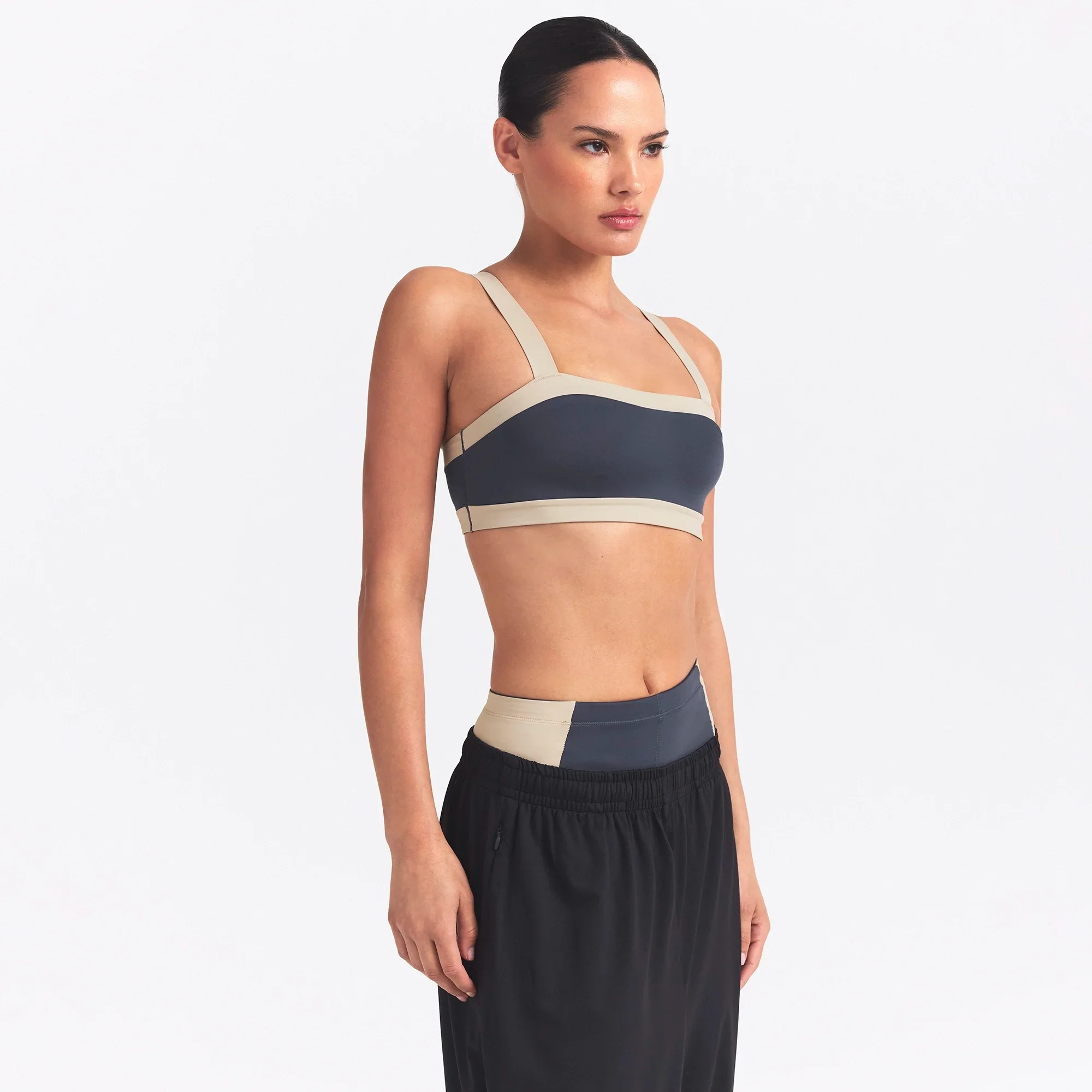 NikeSKIMS MATTE SHINE MIX STRAIGHT NECK BRA | DEEP ROYAL AND STONE - Image 2