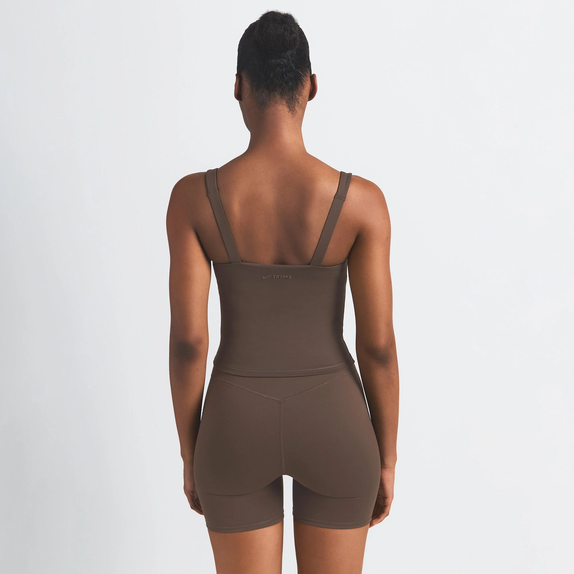 NikeSKIMS MATTE SQUARE NECK TANK | DARK SEPIA - Image 4