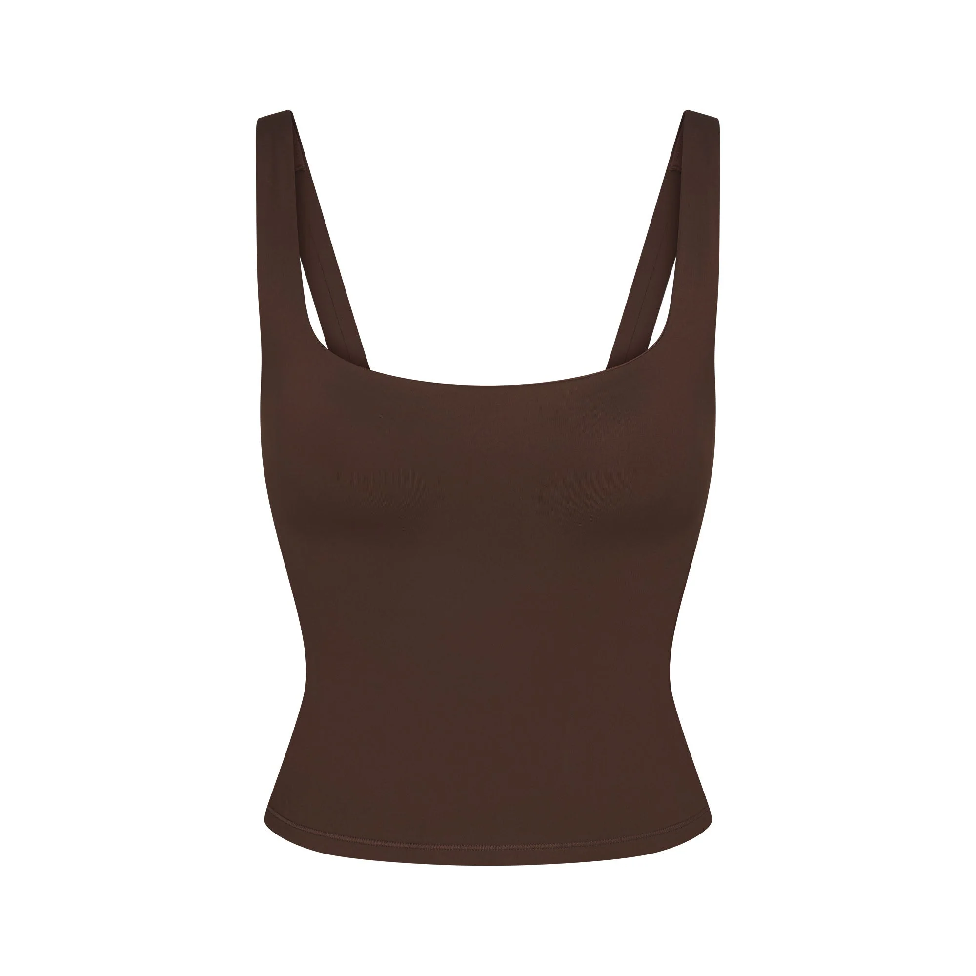 NikeSKIMS MATTE SQUARE NECK TANK | DARK SEPIA - Image 6