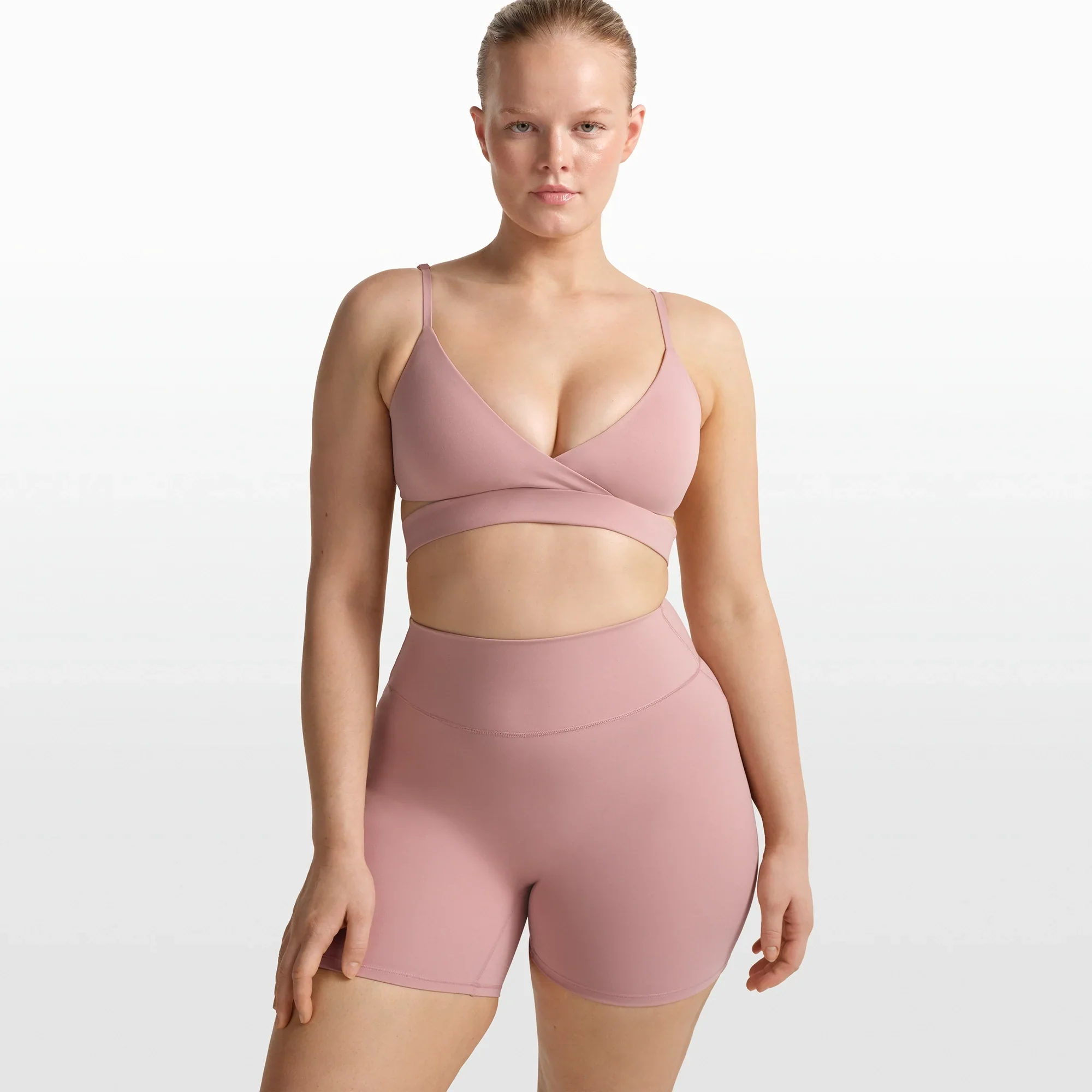 NikeSKIMS MATTE WRAP FRONT BRA | HIMALAYAN - Image 2