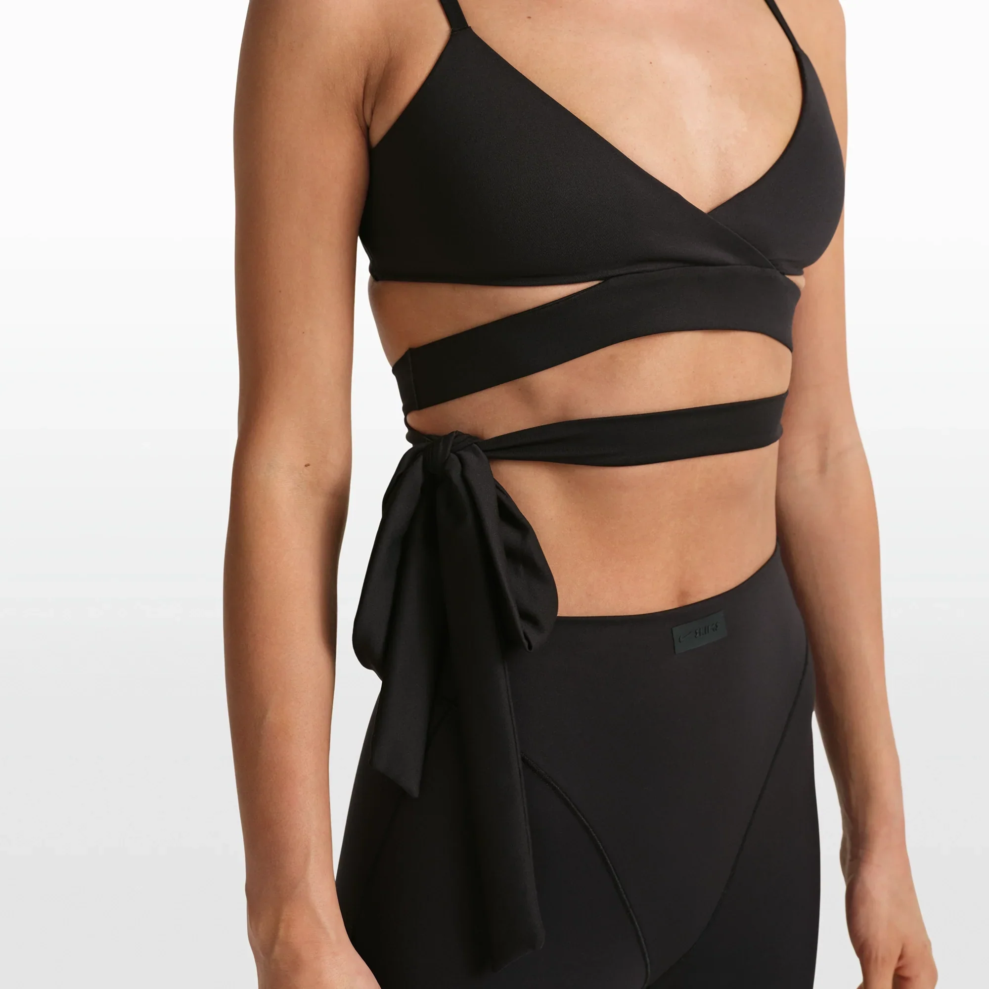 NikeSKIMS MATTE WRAP FRONT BRA | OBSIDIAN - Image 3