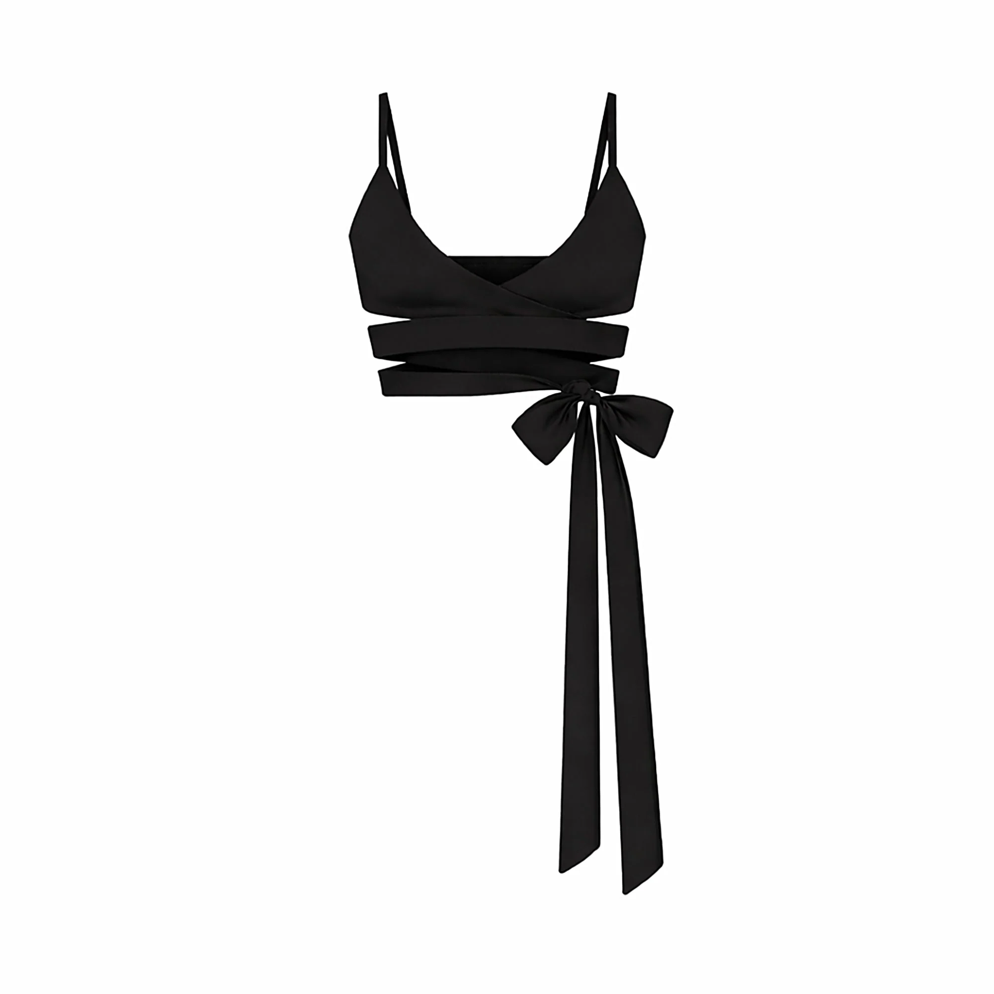 NikeSKIMS MATTE WRAP FRONT BRA | OBSIDIAN - Image 7