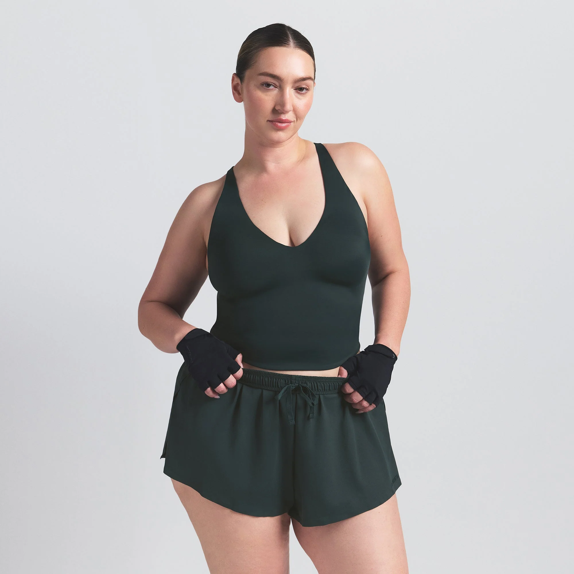 NikeSKIMS SHINE V-NECK TANK | DARK TEAL - Image 6