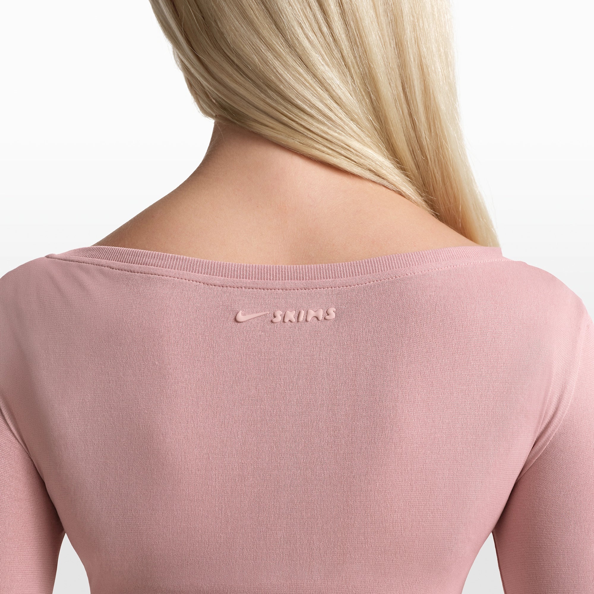 NikeSKIMS STRETCH KNIT WRAP LONG SLEEVE CROPPED TOP | HIMALAYAN - Image 4
