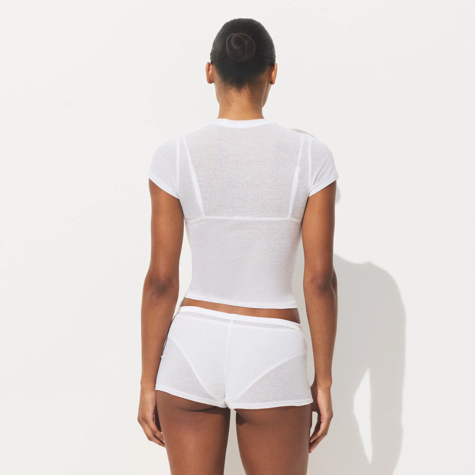 SHEER RIB T-SHIRT | SNOW - Image 6