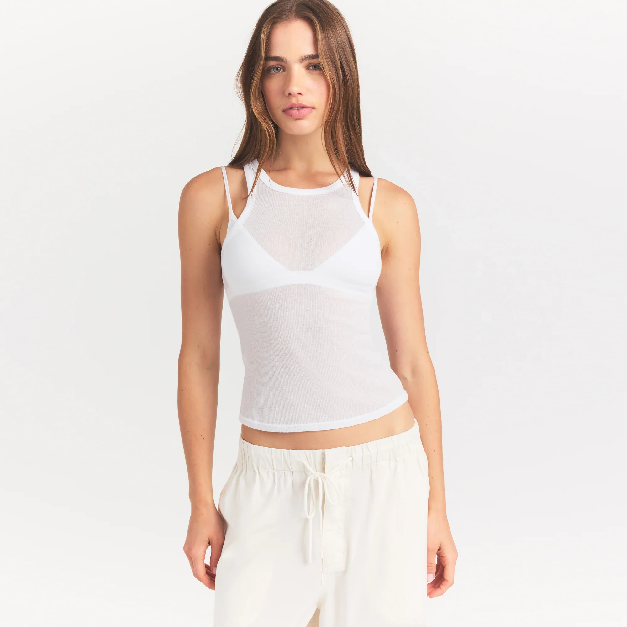 SHEER RIB TANK | SNOW - Image 2