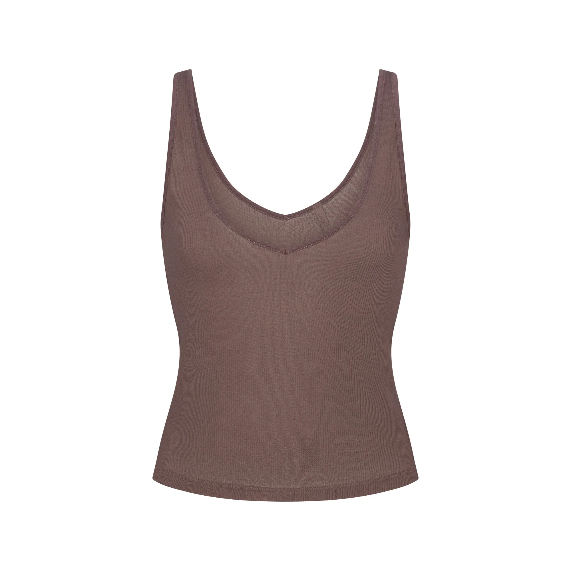 SHEER RIB V NECK TANK | PEWTER - Image 6