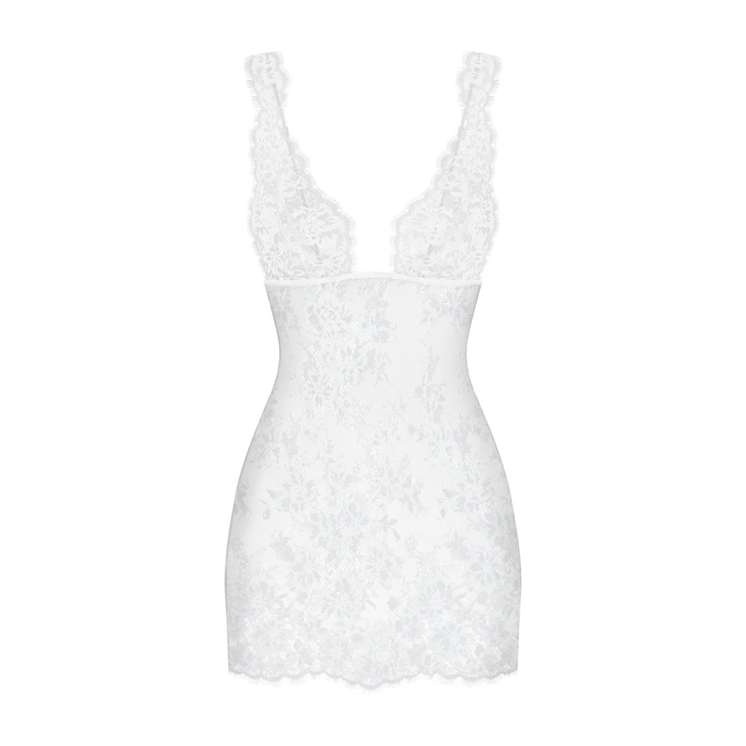 SKIMS LACE MINI SLIP DRESS | SNOW - Image 7
