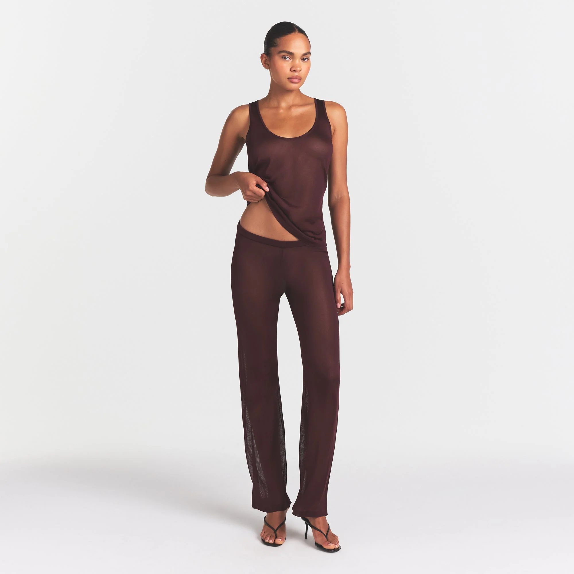 SLINKY KNIT LOW RISE PANT | CURRANT