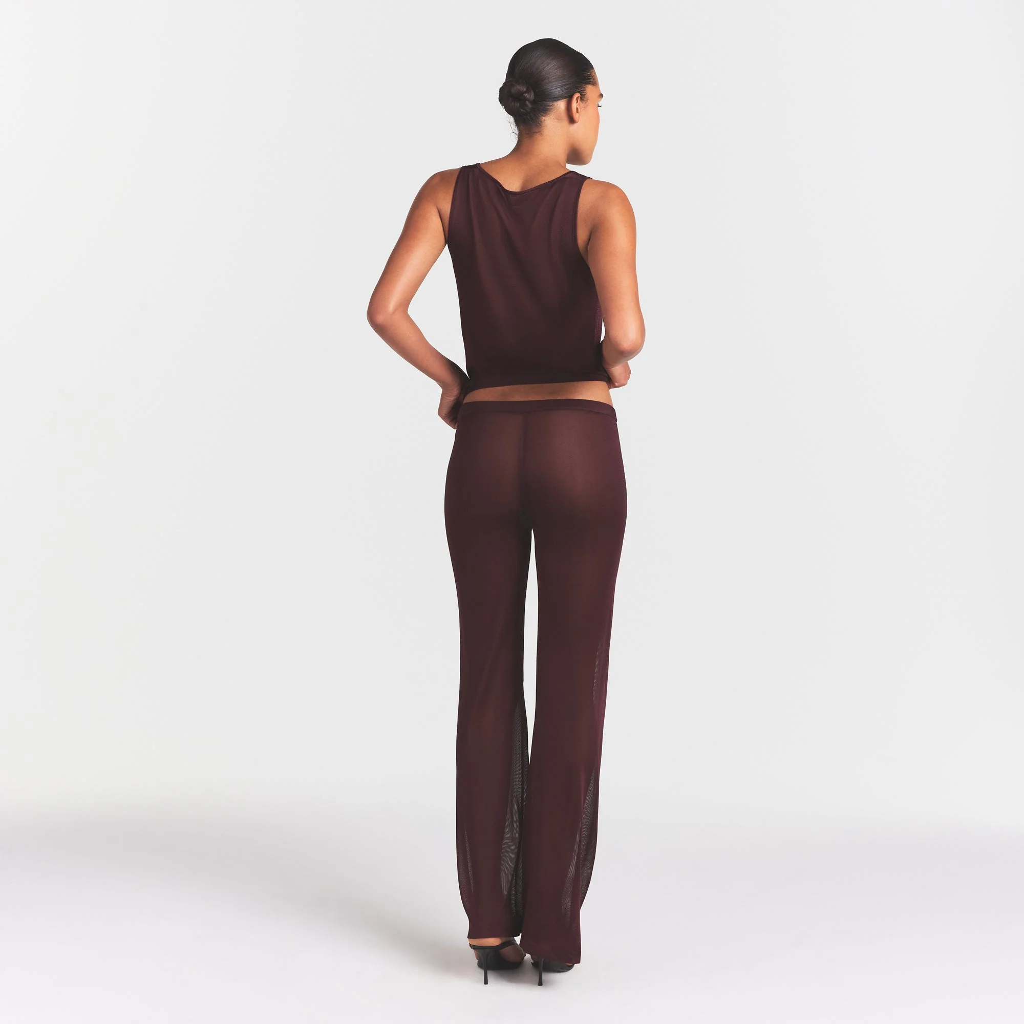 SLINKY KNIT LOW RISE PANT | CURRANT - Image 3