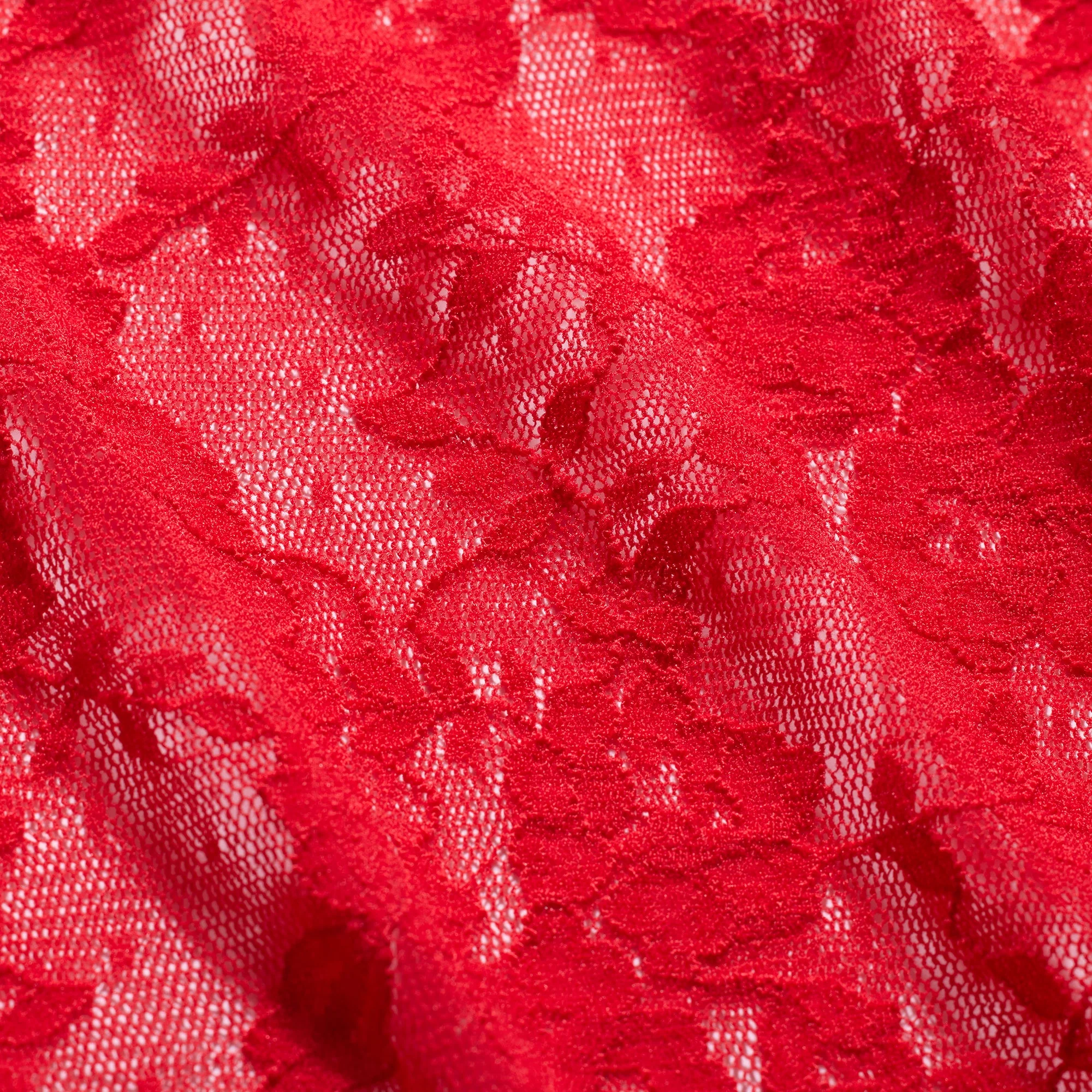 STRETCH LACE TRIANGLE CAMI AND SHORT SET | RED - Image 5