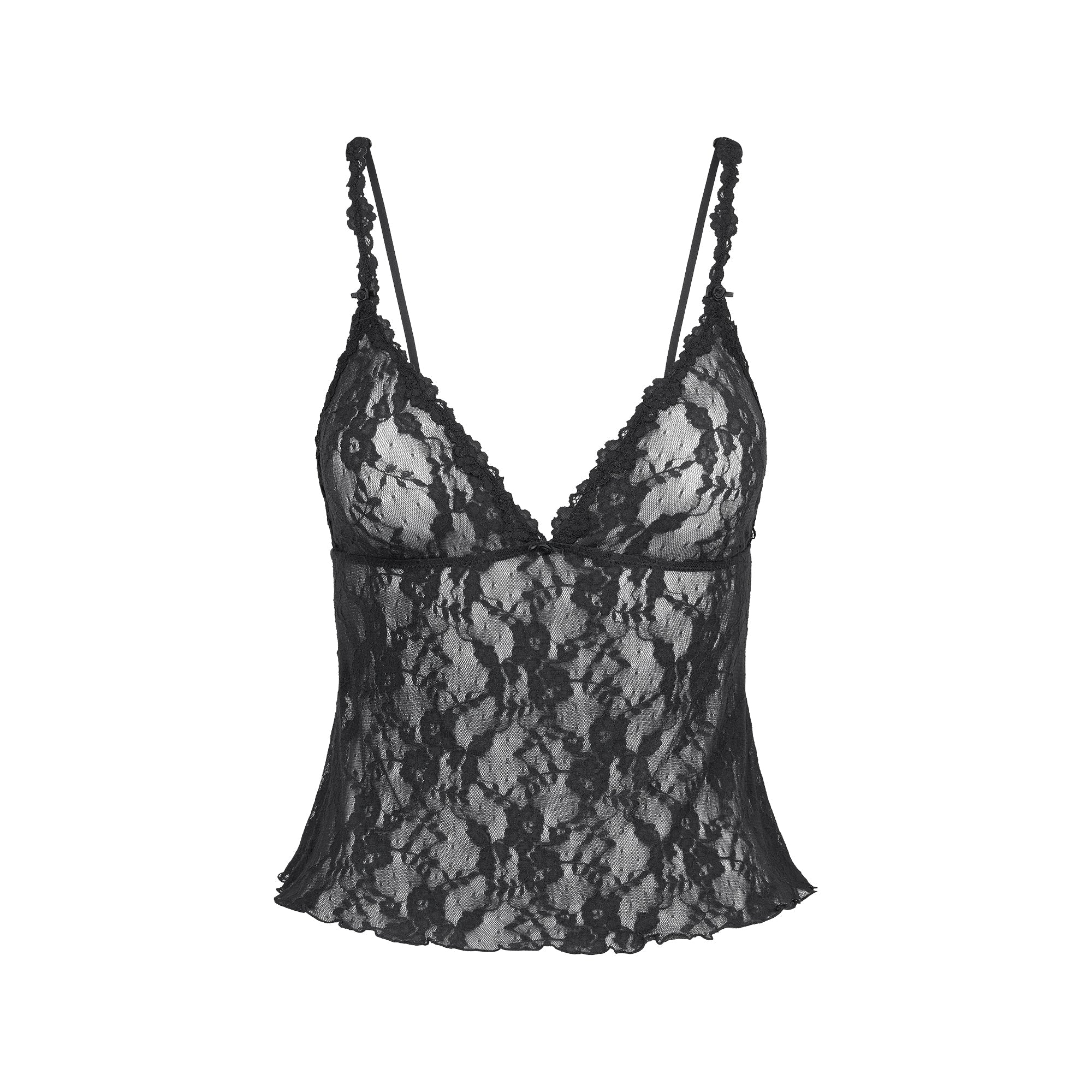 STRETCH LACE TRIANGLE CAMI AND SHORT SET | SOOT - Image 5