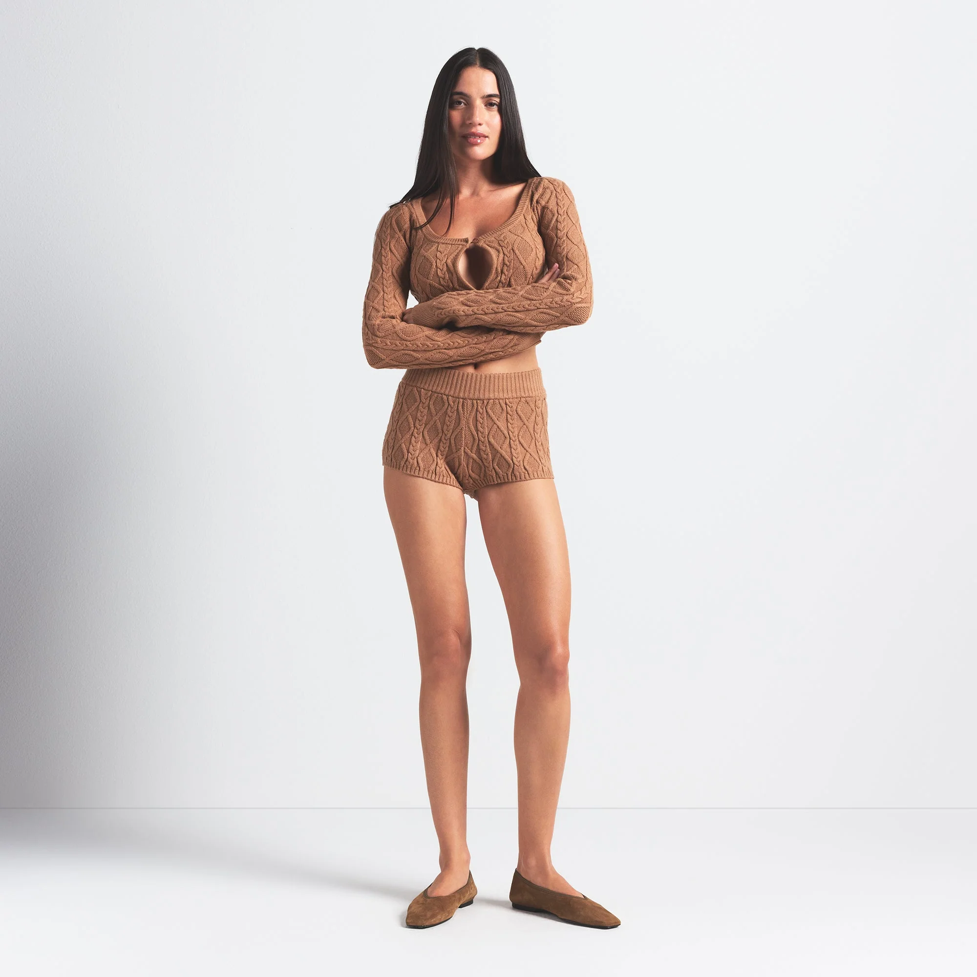 SWEATER KNIT SHORT | DARK HONEY
