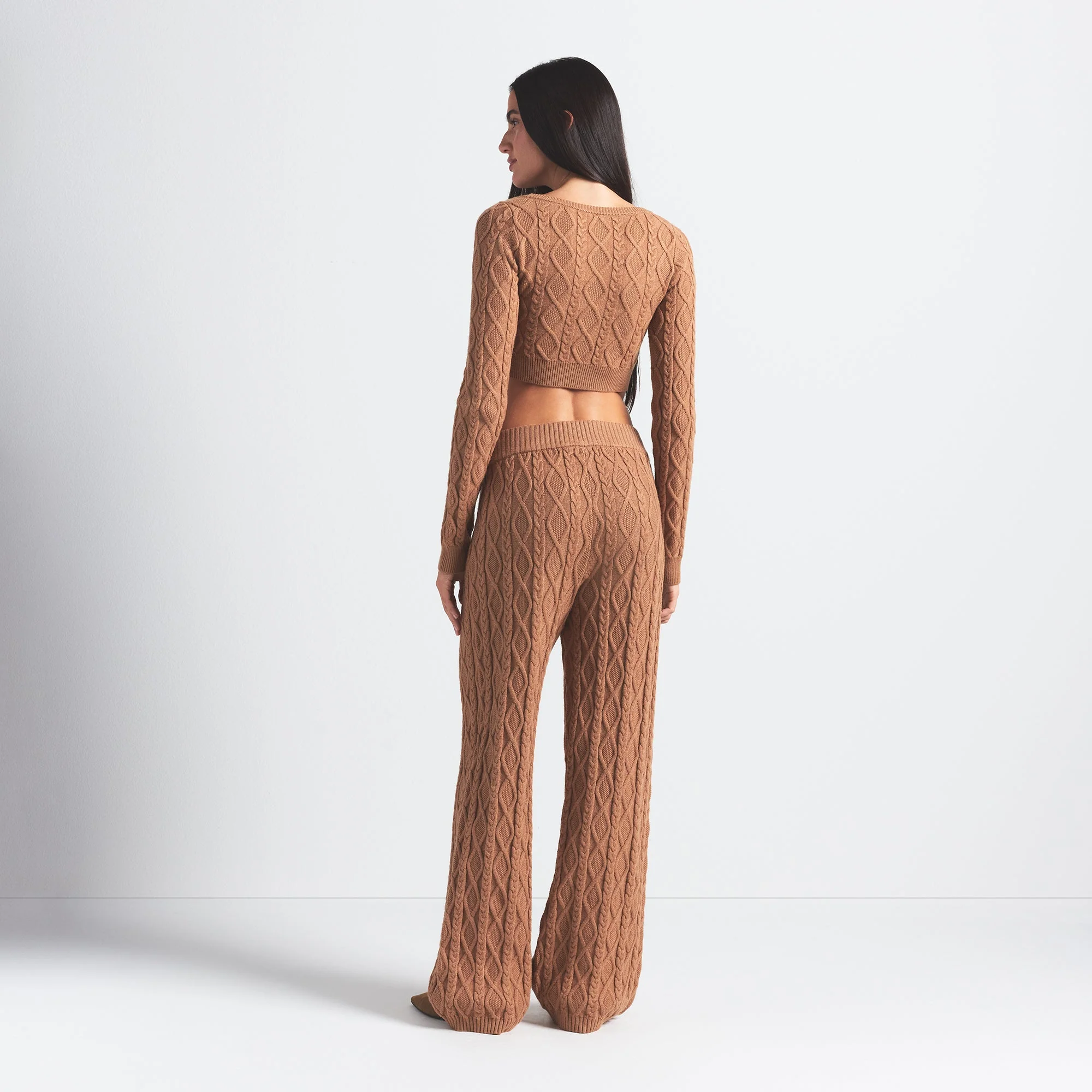 SWEATER KNIT STRAIGHT LEG PANT | DARK HONEY - Image 3