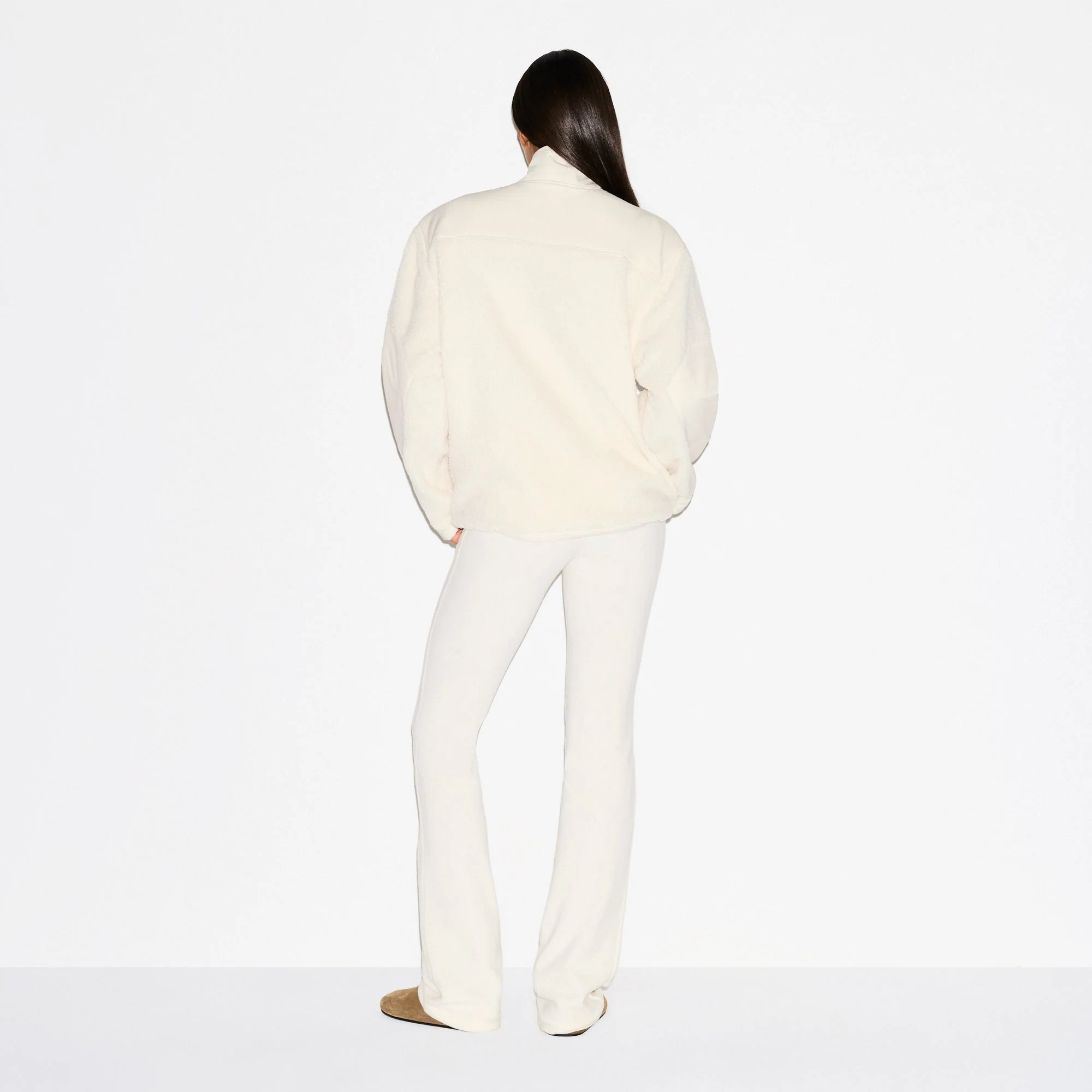 TEDDY OVERSIZED HALF ZIP UP PULLOVER | ECRU - Image 4