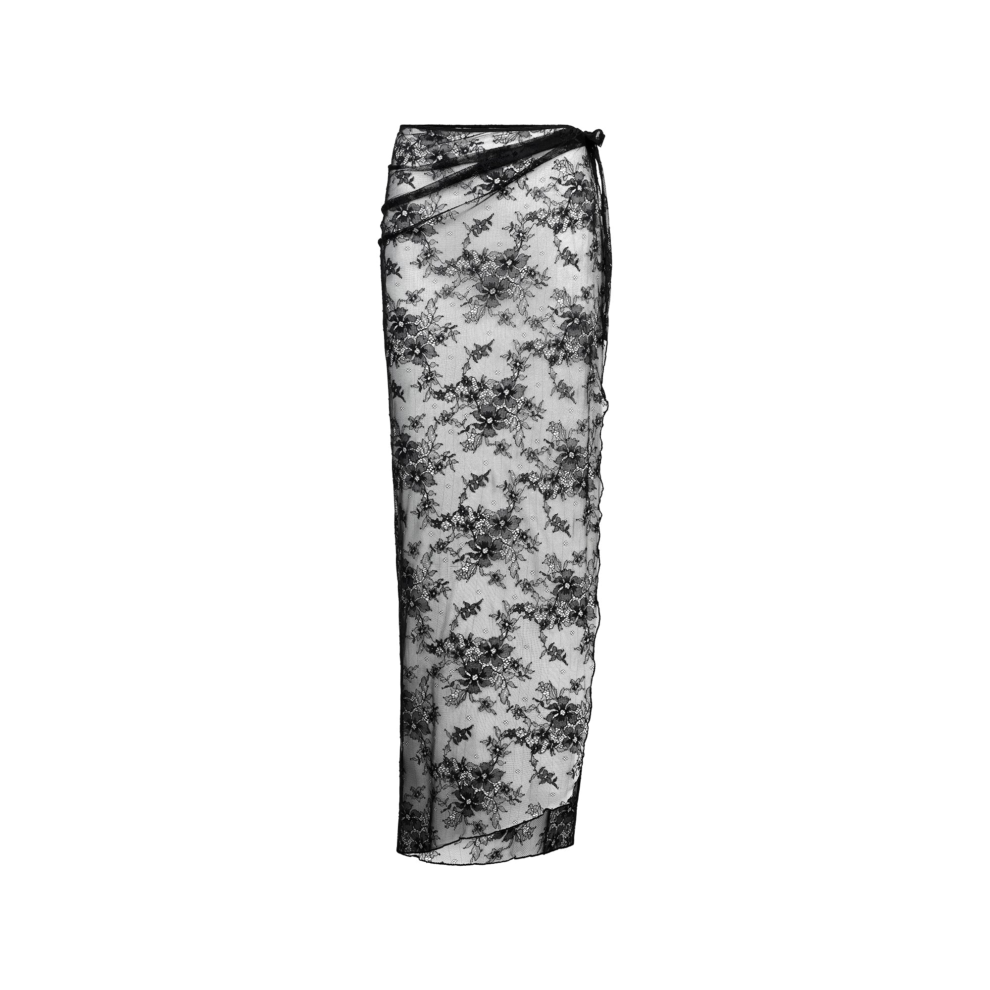 ULTRA FINE LACE LONG TIE SKIRT | ONYX - Image 5