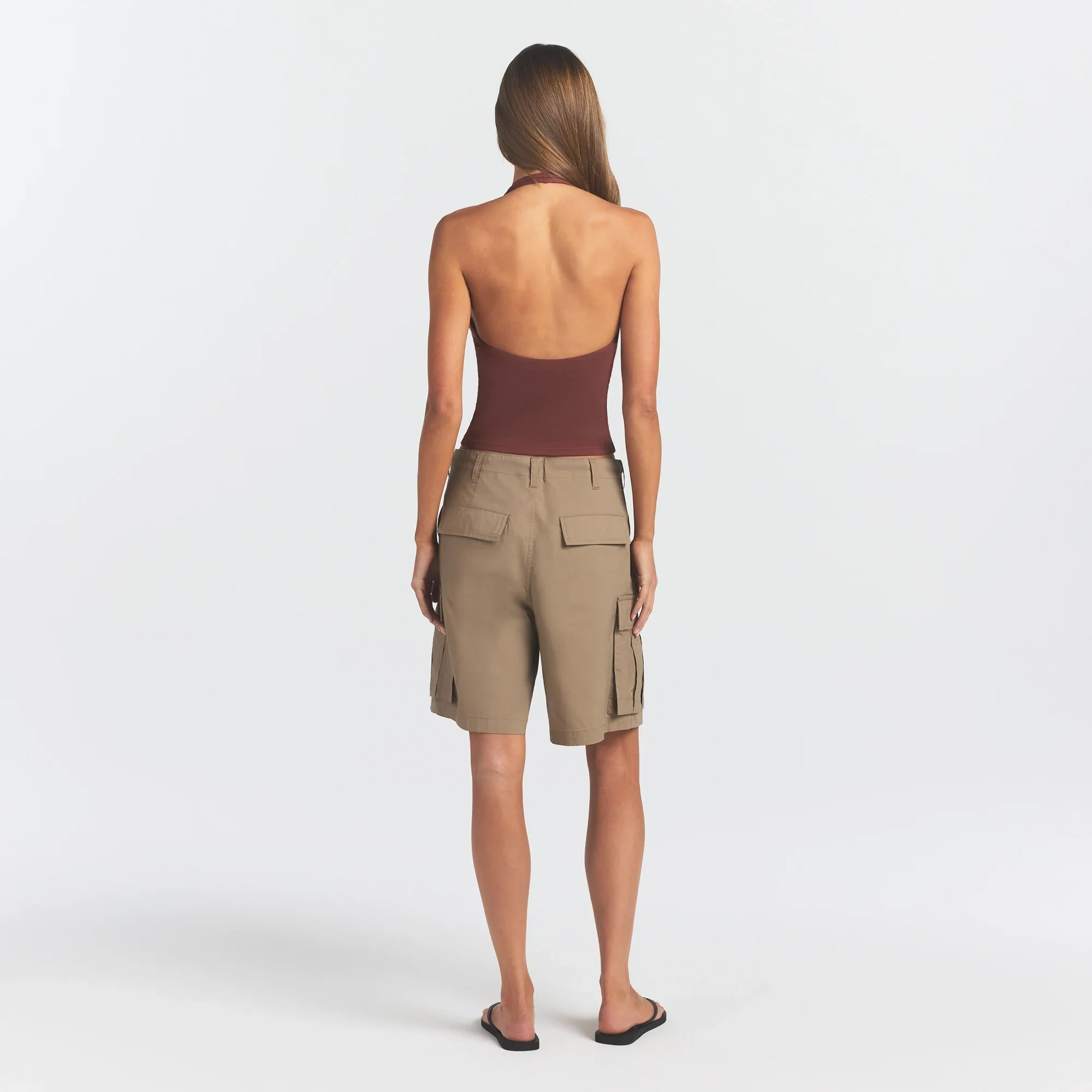 WOVEN COTTON OVERSIZED CARGO SHORT | DESERT - Image 4